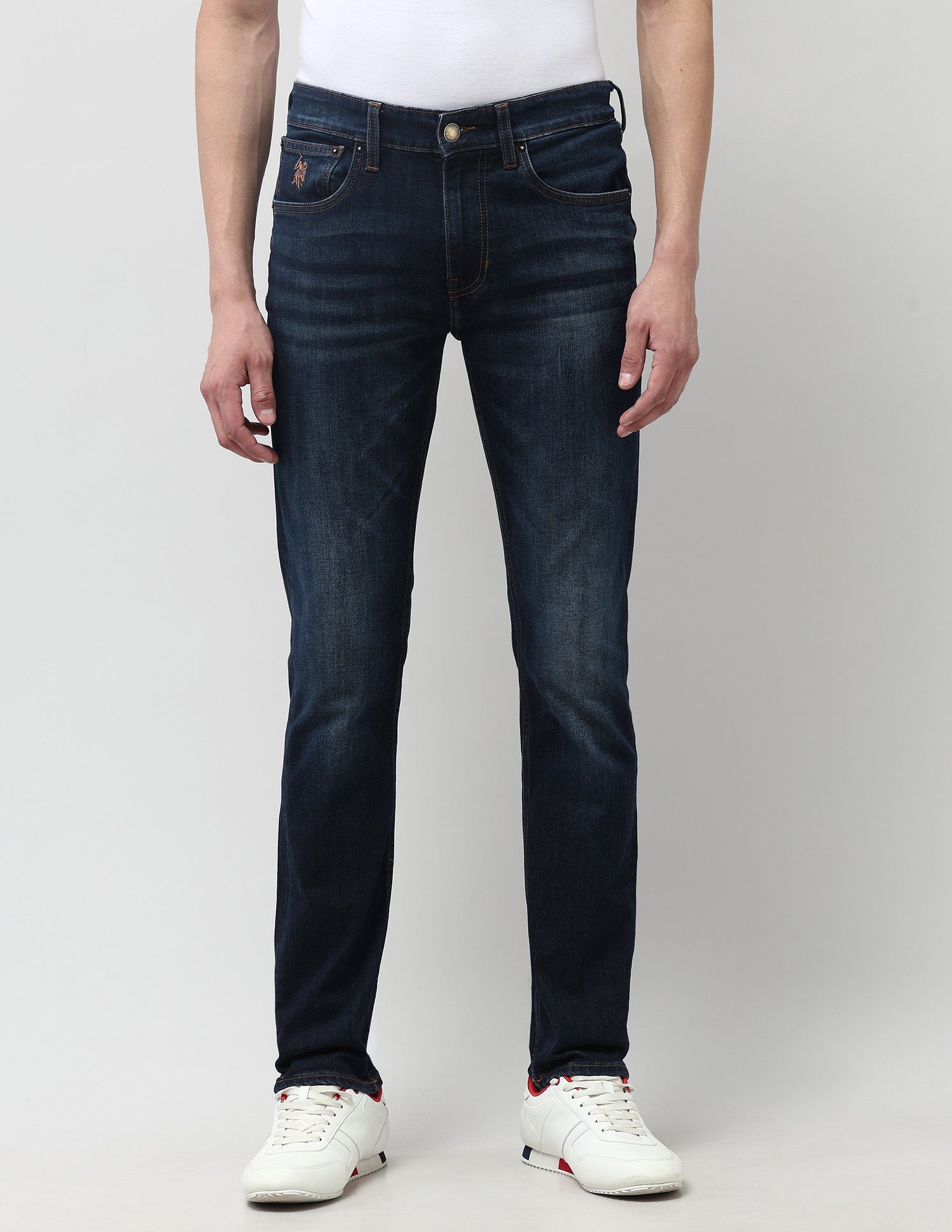 Regallo Skinny Fit Blue Jeans Dark Wash - U.S. POLO ASSN. | Large