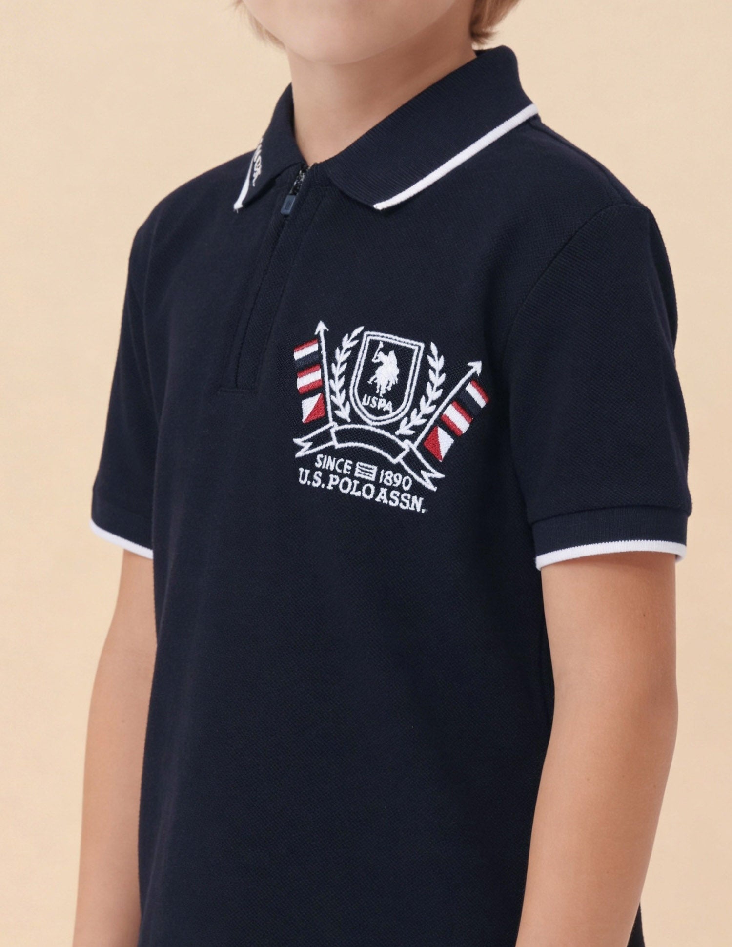 Solid Regular Fit Polo Shirt Navy - U.S. Polo Assn. India | Large