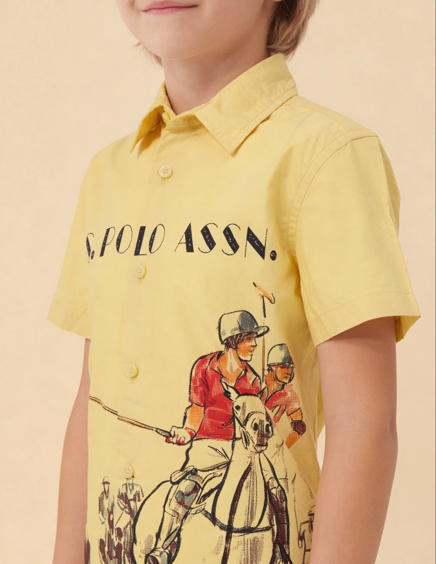 Graphic Brand Printed Regular Fit Shirt Yellow - U.S. Polo Assn. India | Large