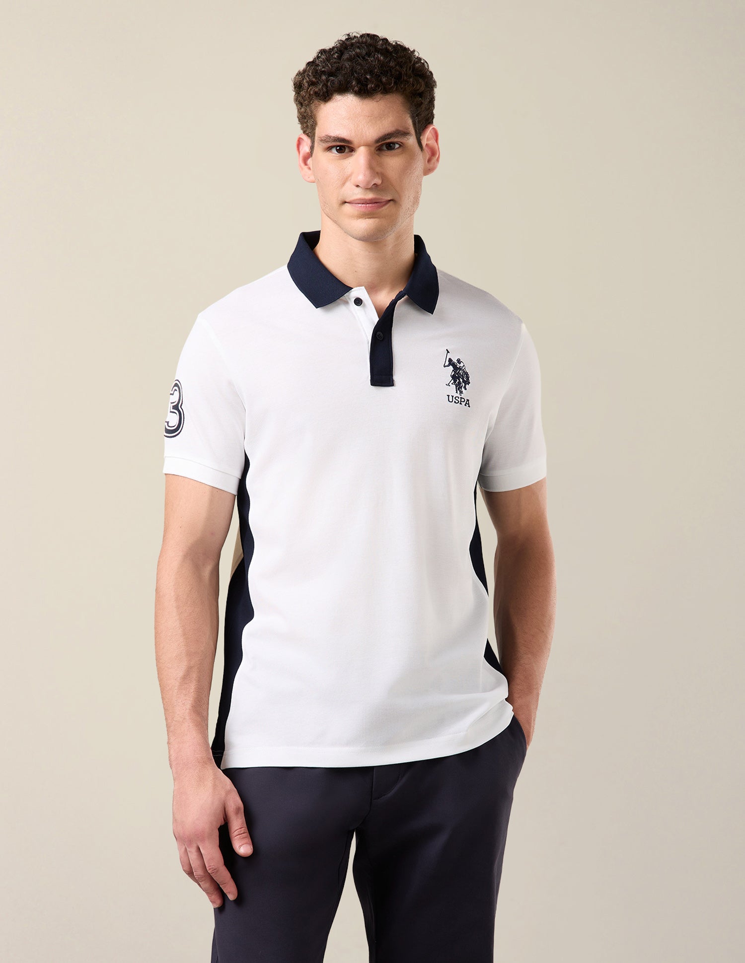 Brand Embroidered Slim Fit Polo Shirt White - U.S. Polo Assn. India | Large