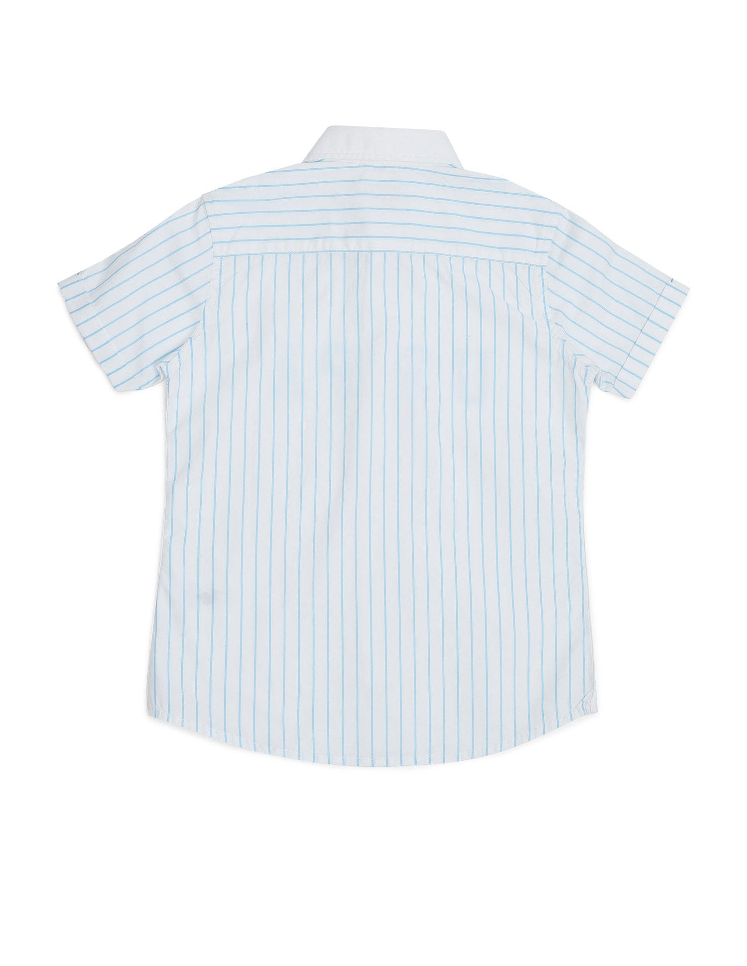 Boys Vertical Striped Pure Cotton Shirt Blue - U.S. POLO ASSN. | Large