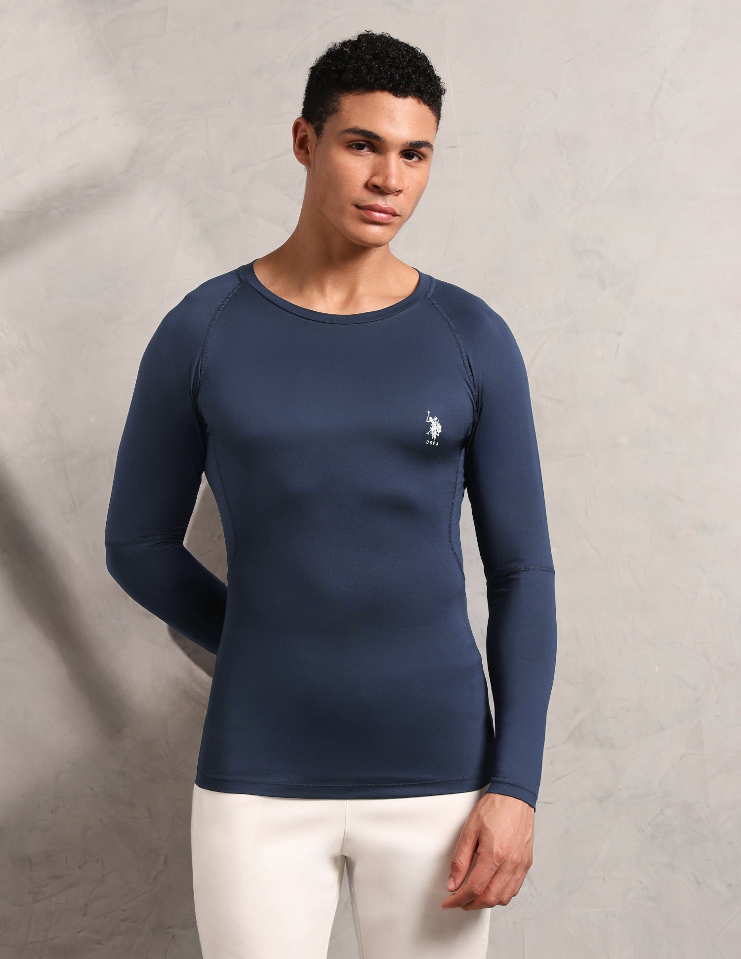 Essential Sports RV003 Compression T-Shirt Navy - U.S. Polo Assn. India | Large