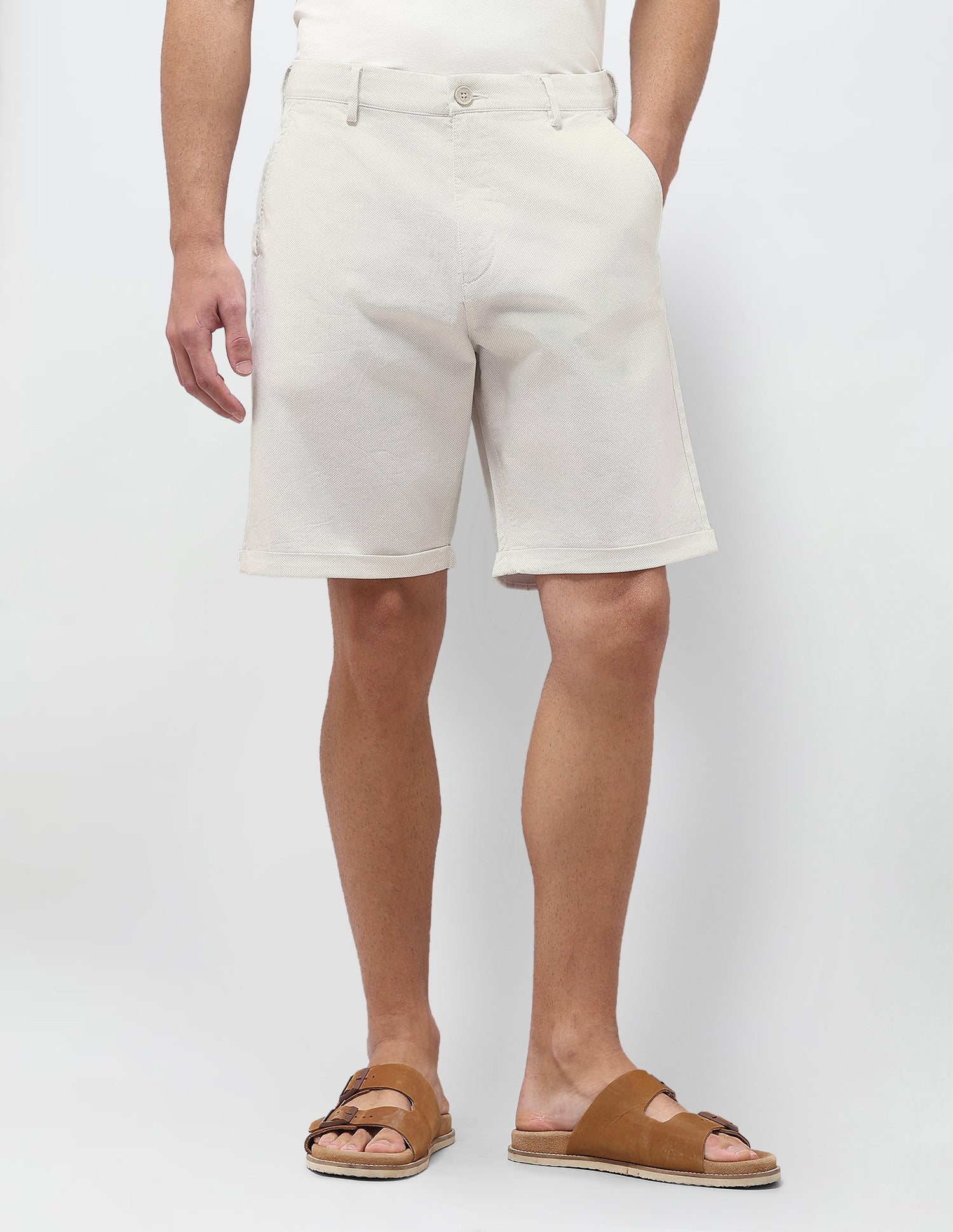 All Over Printed Slim Fit Shorts Ecru - U.S. Polo Assn. India | Large