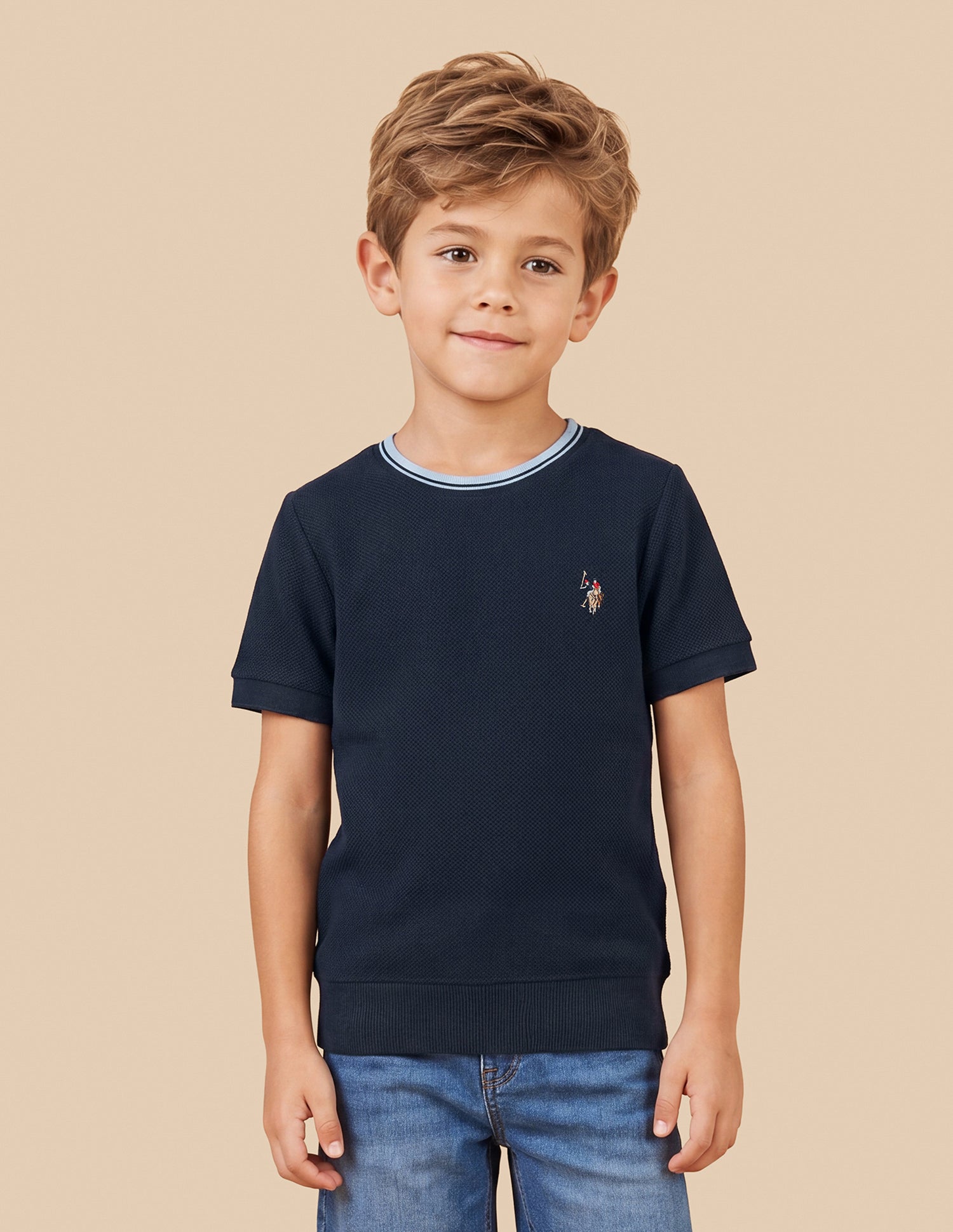 Solid Regular Fit T-Shirt Navy - U.S. Polo Assn. India | Large