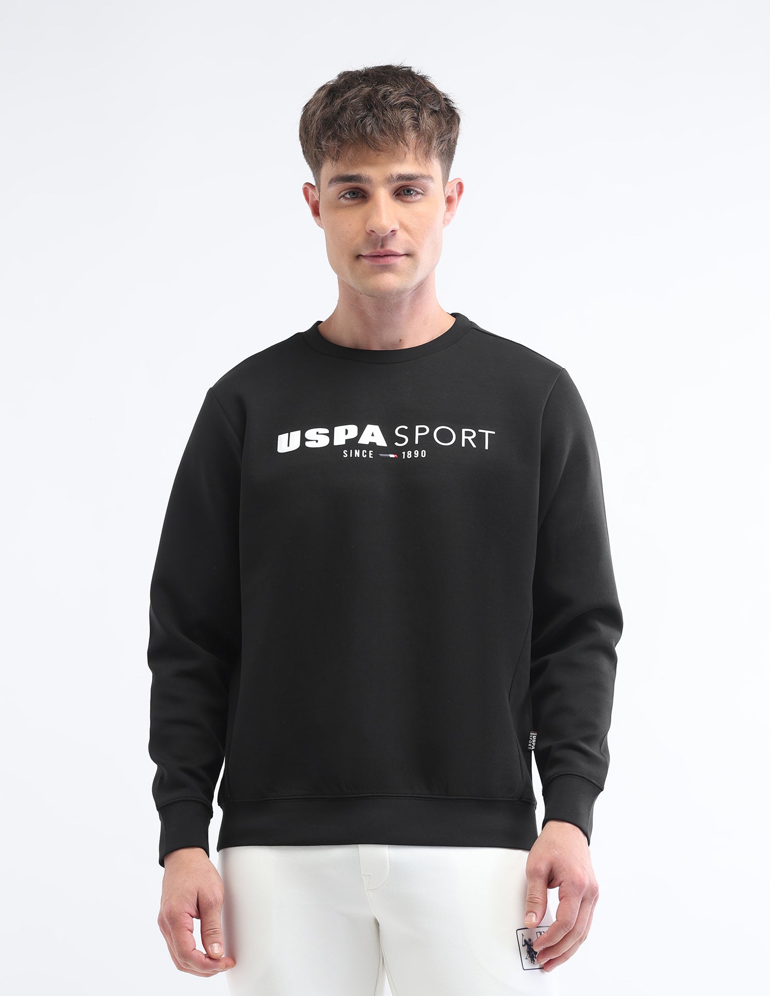 Brand Printed Space Dust Sweatshirt Black - U.S. POLO ASSN. | Large