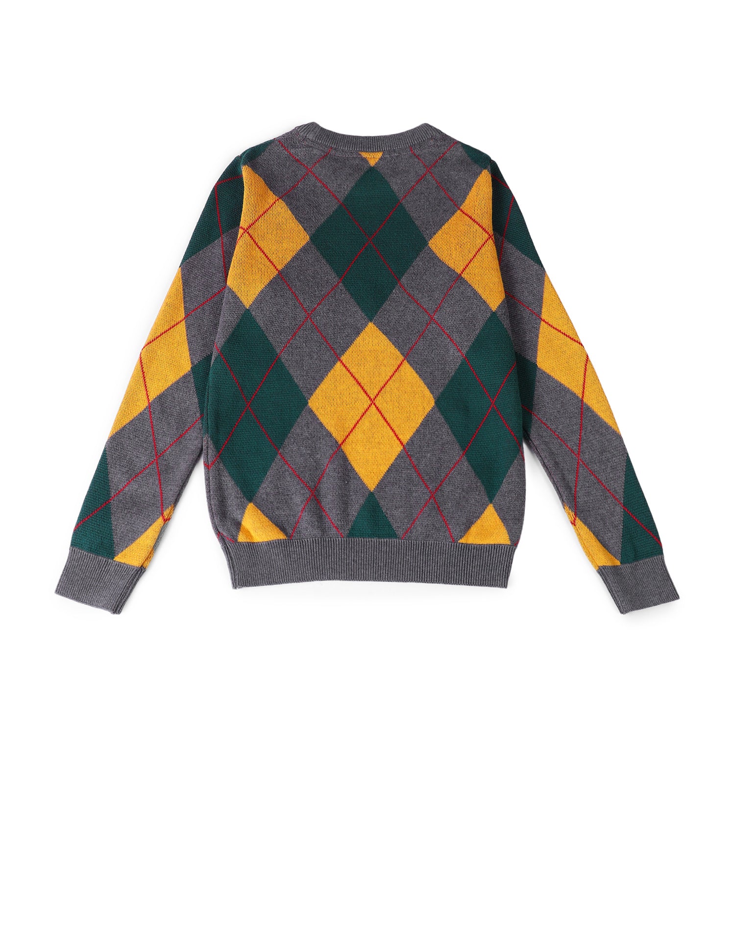 Boys Printed Regular Fit Sweater Ghost Grey - U.S. POLO ASSN. | Large