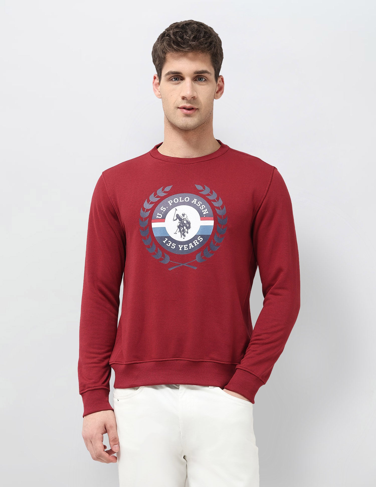 Graphic Brand Printed Regular Fit Sweatshirt Red - U.S. POLO ASSN. | Large
