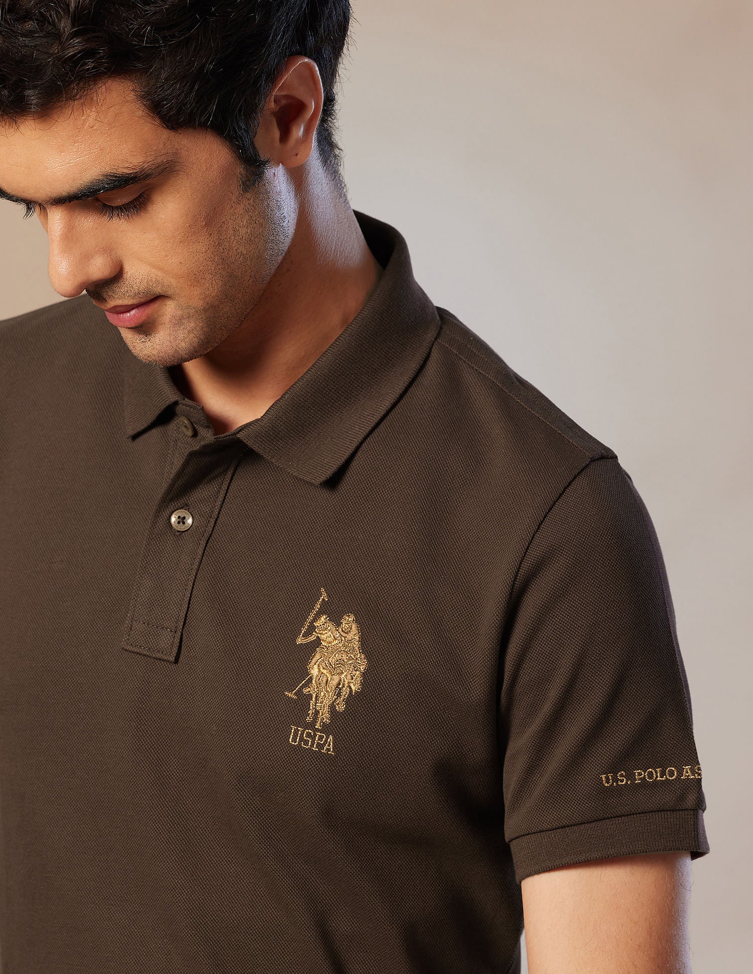 Pacho X Slim Fit Cotton Polo Shirt Choco - U.S. Polo Assn. India | Large