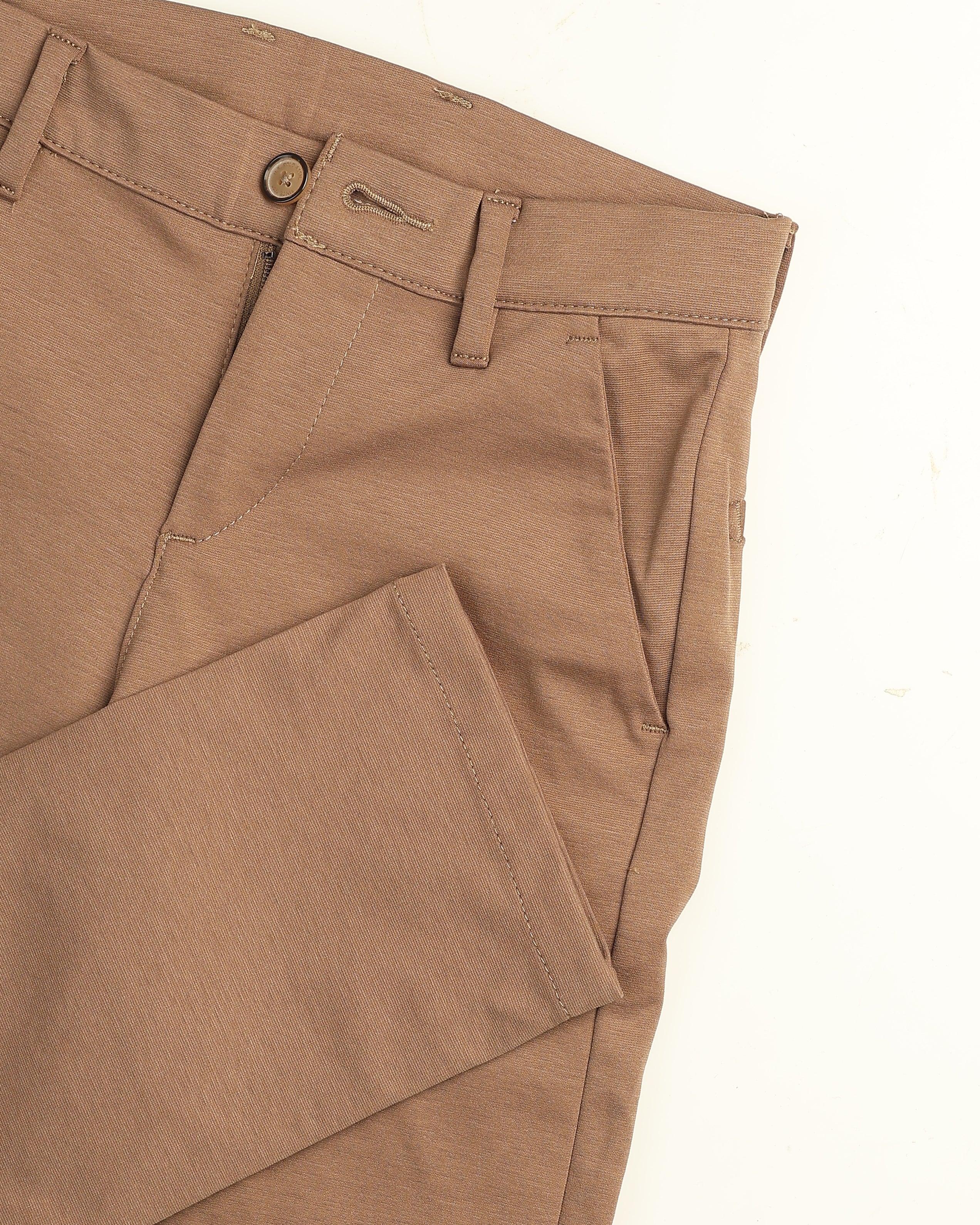 Mid Rise Slim Fit Trousers Khaki - U.S. Polo Assn. India | Large