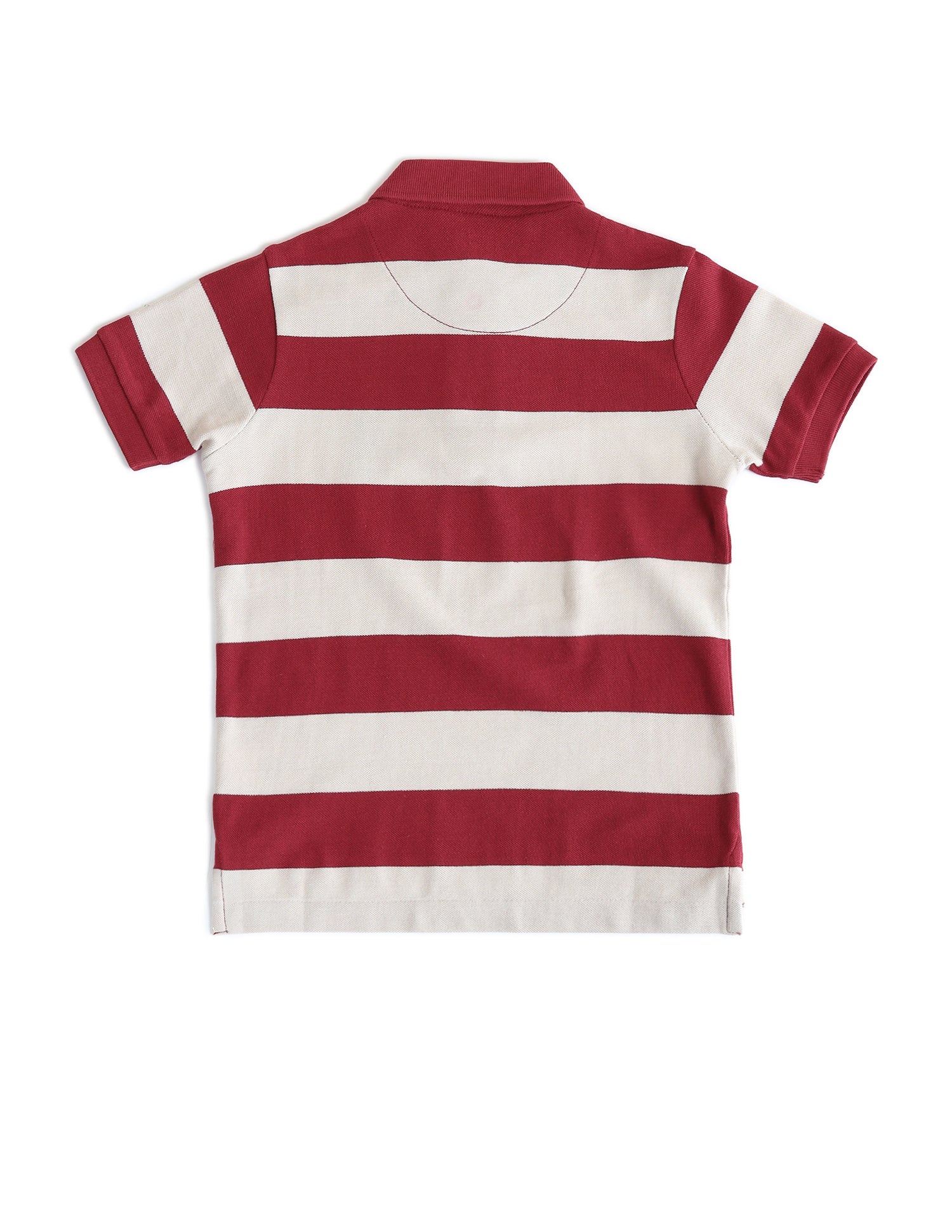 Boys Horizontal Striped Regular Fit Polo Shirts Maroon - U.S. POLO ASSN. | Large