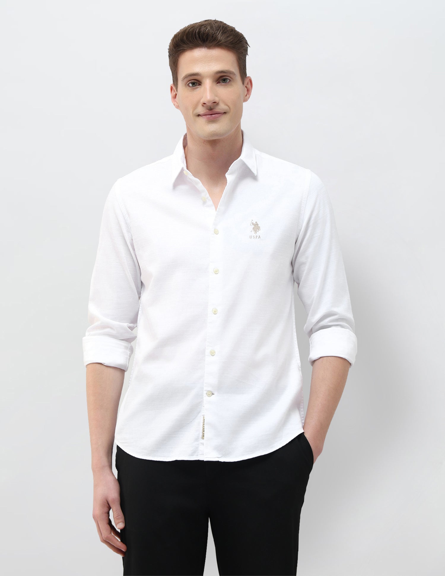Summer House Regular Fit Shirt White - U.S. Polo Assn. India | Large