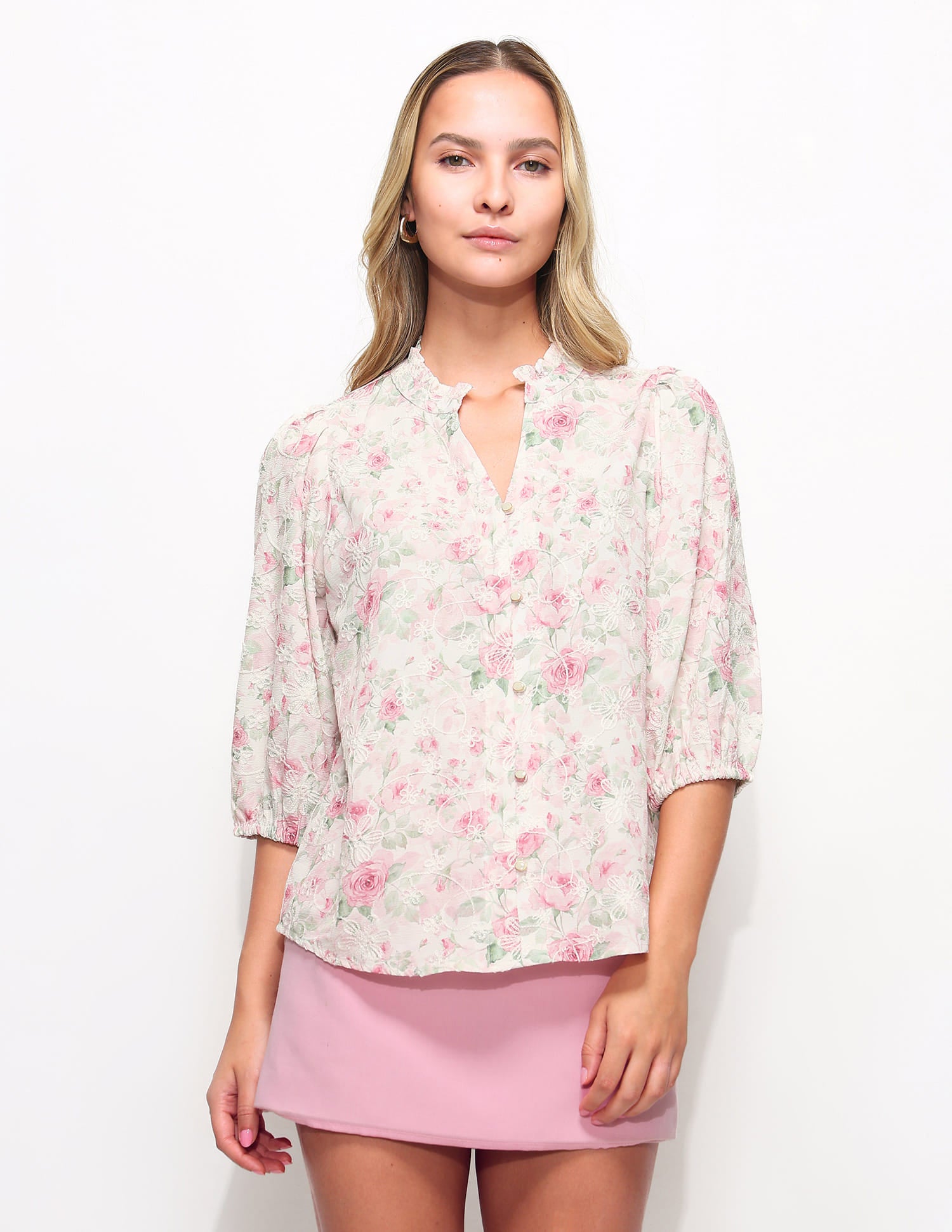 Floral Printed Regular Fit Top Pink - U.S. Polo Assn. India | Large