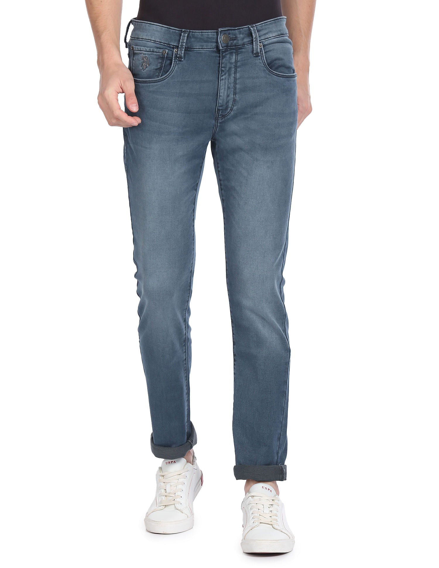 Stone Wash Regallo Skinny Fit Jeans Bottle Green - U.S. Polo Assn. India | Large