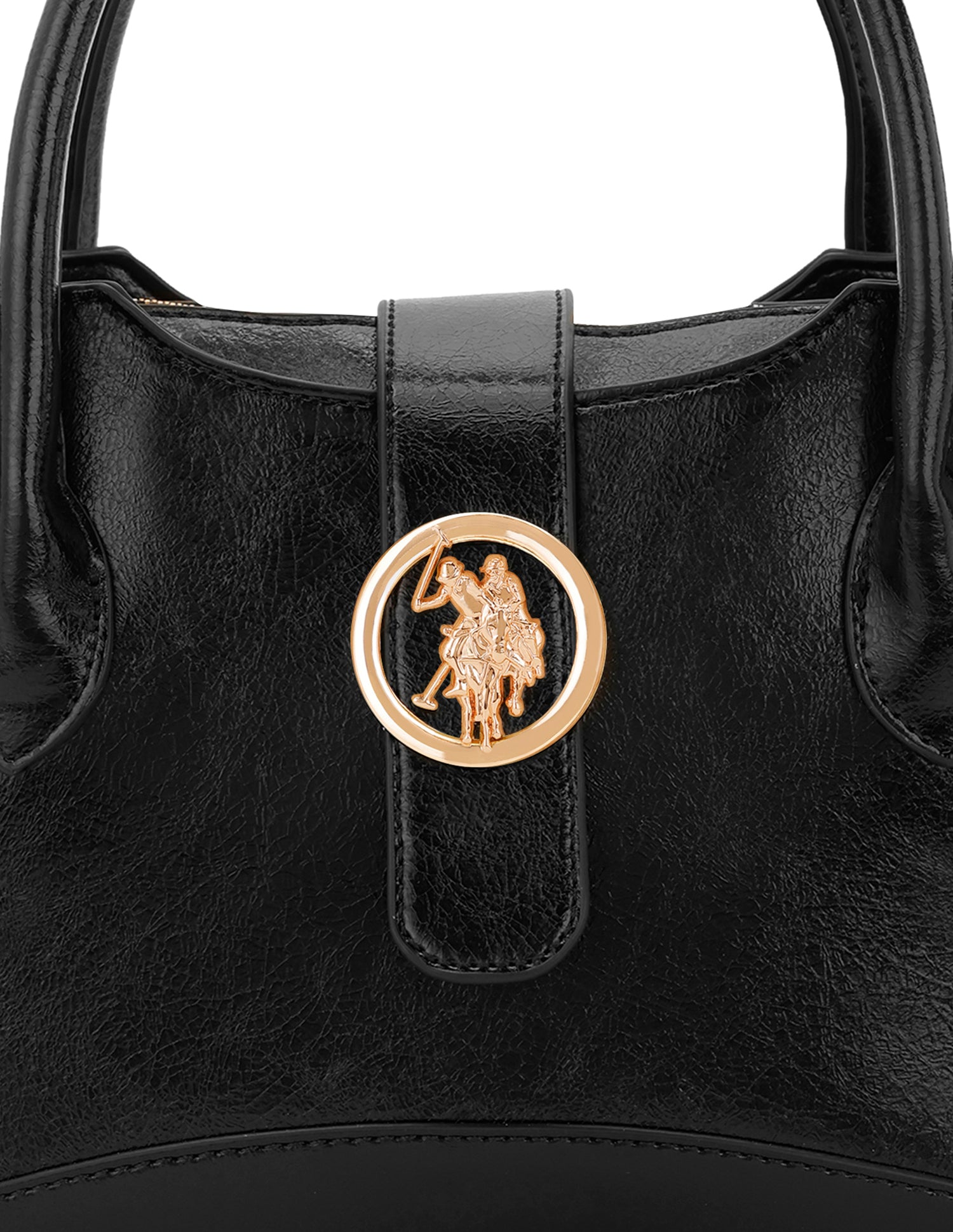 Women Ami Textured Satchel Bag Black - U.S. POLO ASSN. | Large