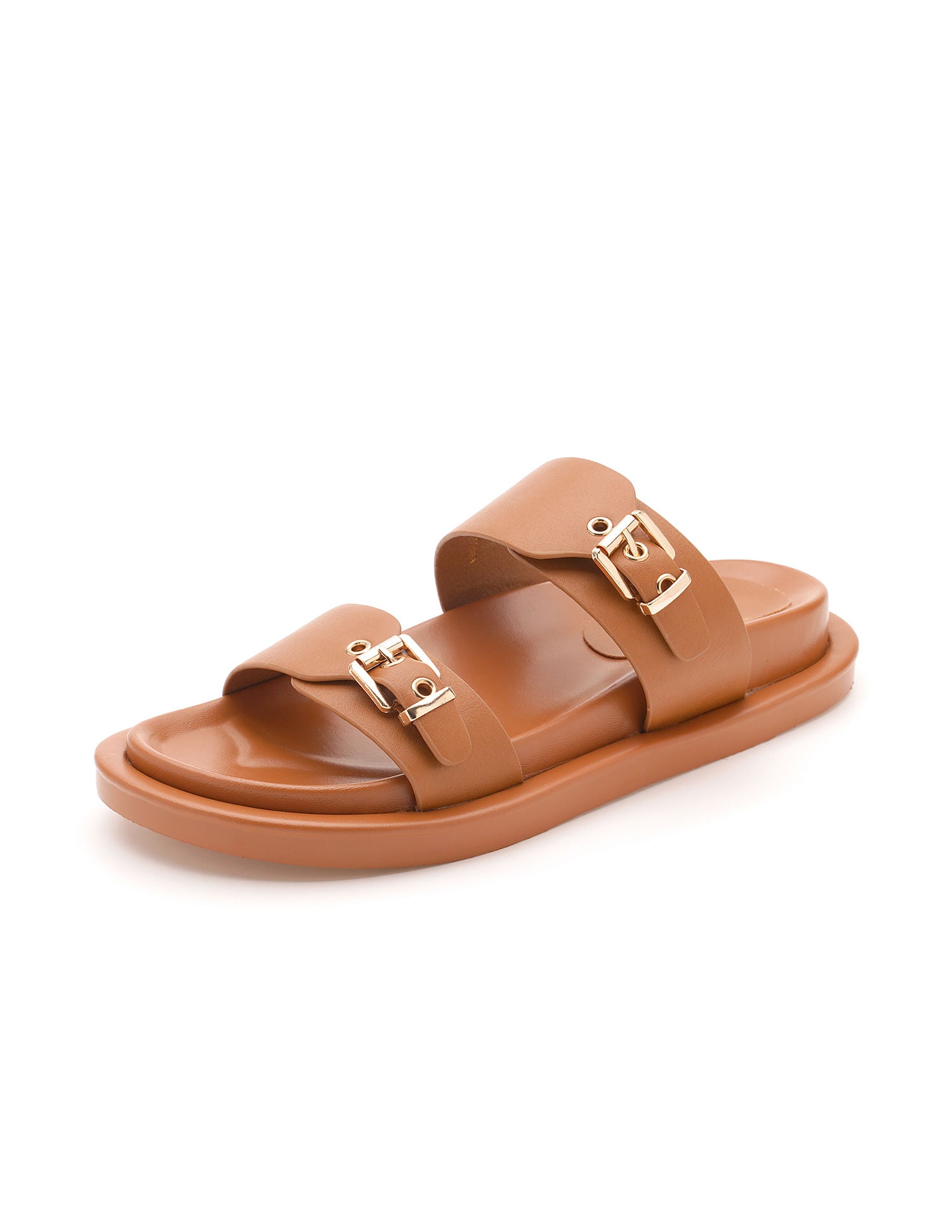 Women Open Toe Buckle Detail Danila Sandals Tan - U.S. POLO ASSN. | Large