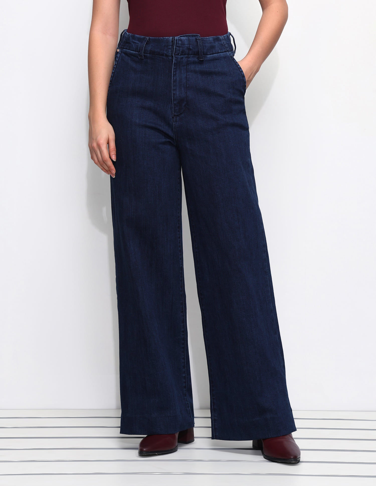 High Rise Wideleg Jeans Blue - U.S. Polo Assn. India | Large