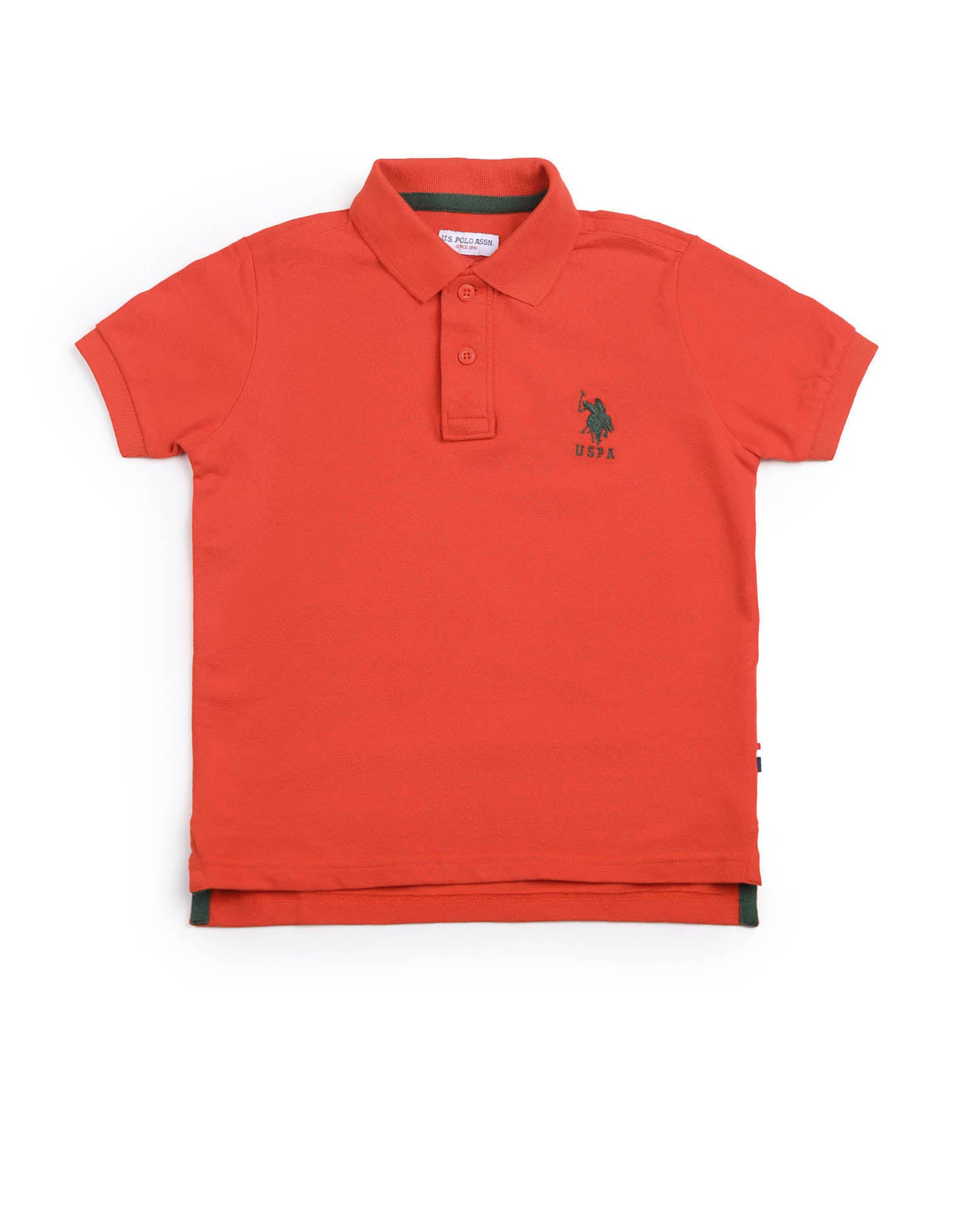 Boys Cotton Pique Polo Shirt Orange - U.S. POLO ASSN. | Large