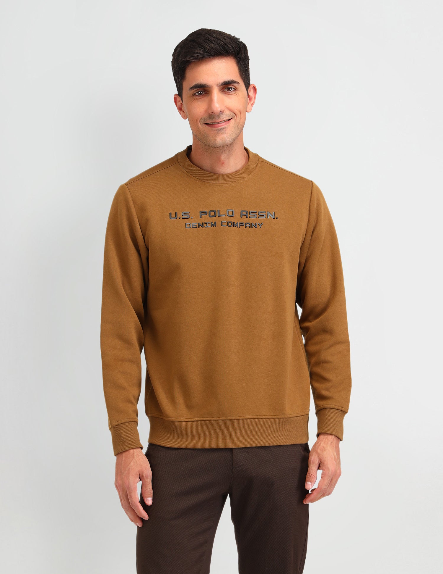 Brand Printed Regular Fit Sweatshirt Golden Khakhi - U.S. POLO ASSN. | Large