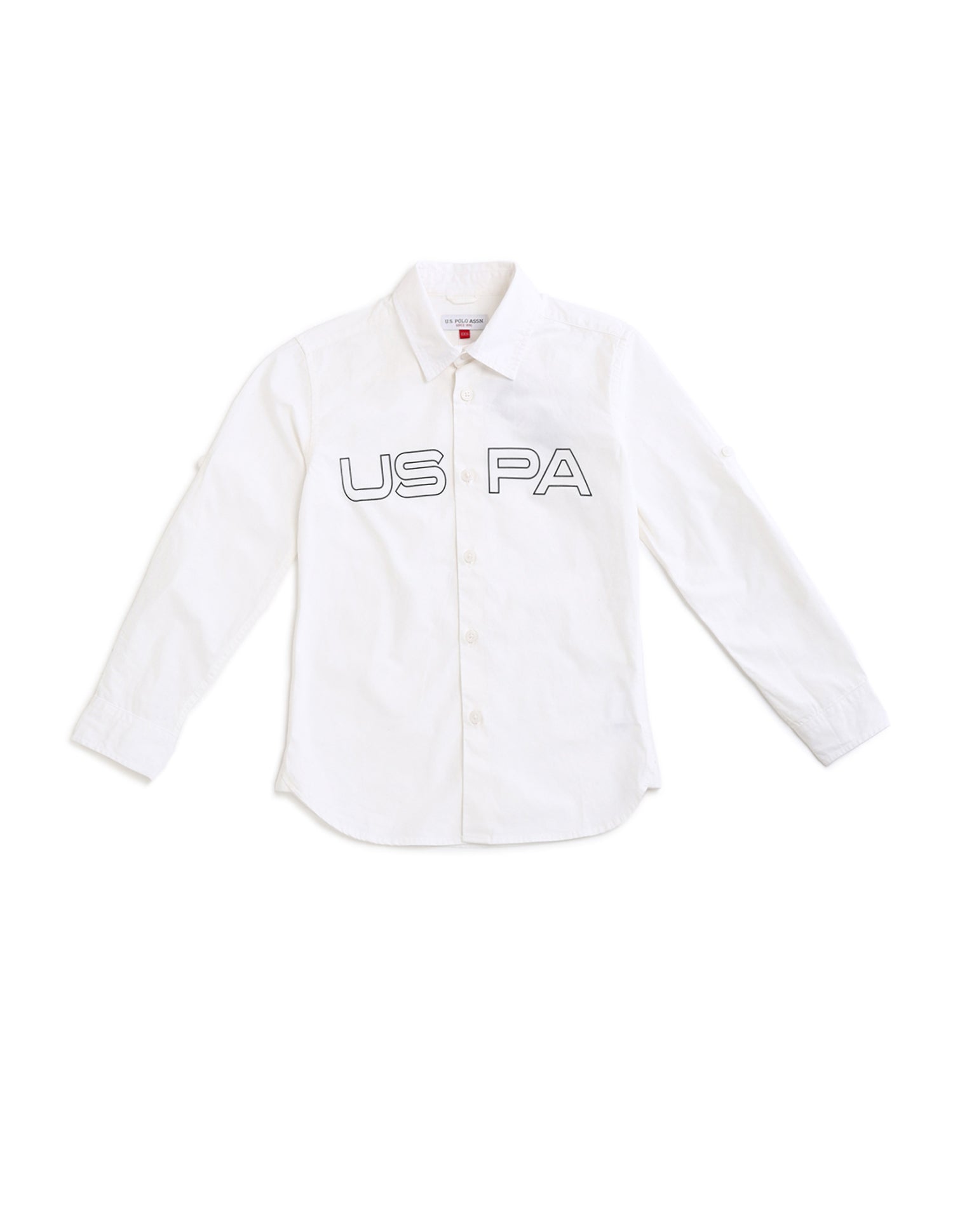 Boys Regular Fit Brand Printed Shirt White - U.S. Polo Assn. India | Large