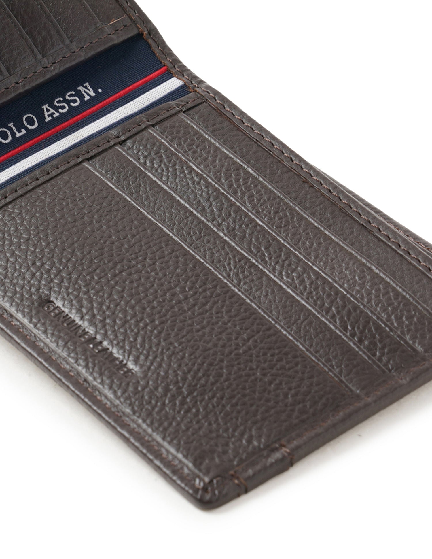 Bi-Fold Taping Leather Larisa Wallet Dark Brown - U.S. POLO ASSN. | Large