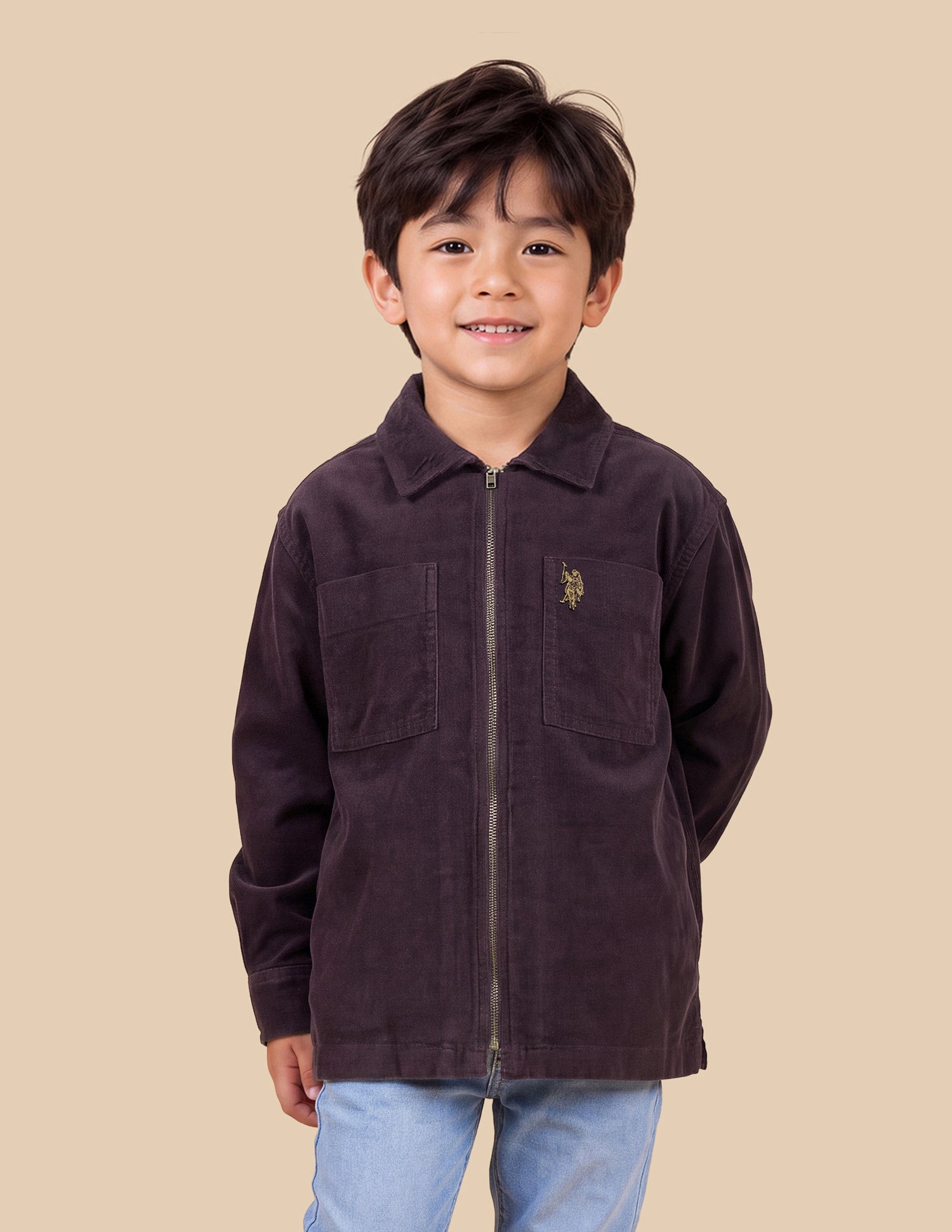 Corduroy Boxy Fit Shacket Purple - U.S. Polo Assn. India | Large