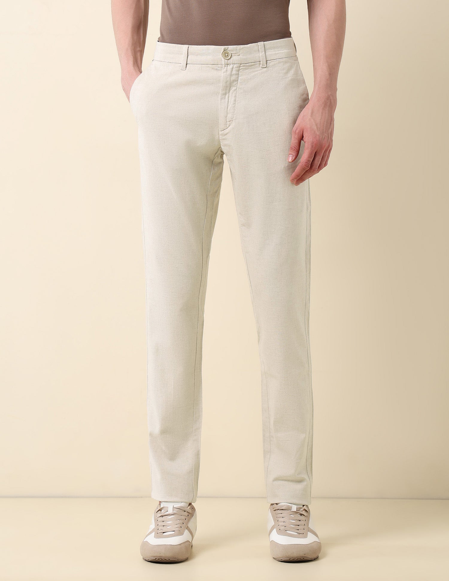 Austin Slim Fit Satin Trousers Grey - U.S. Polo Assn. India | Large