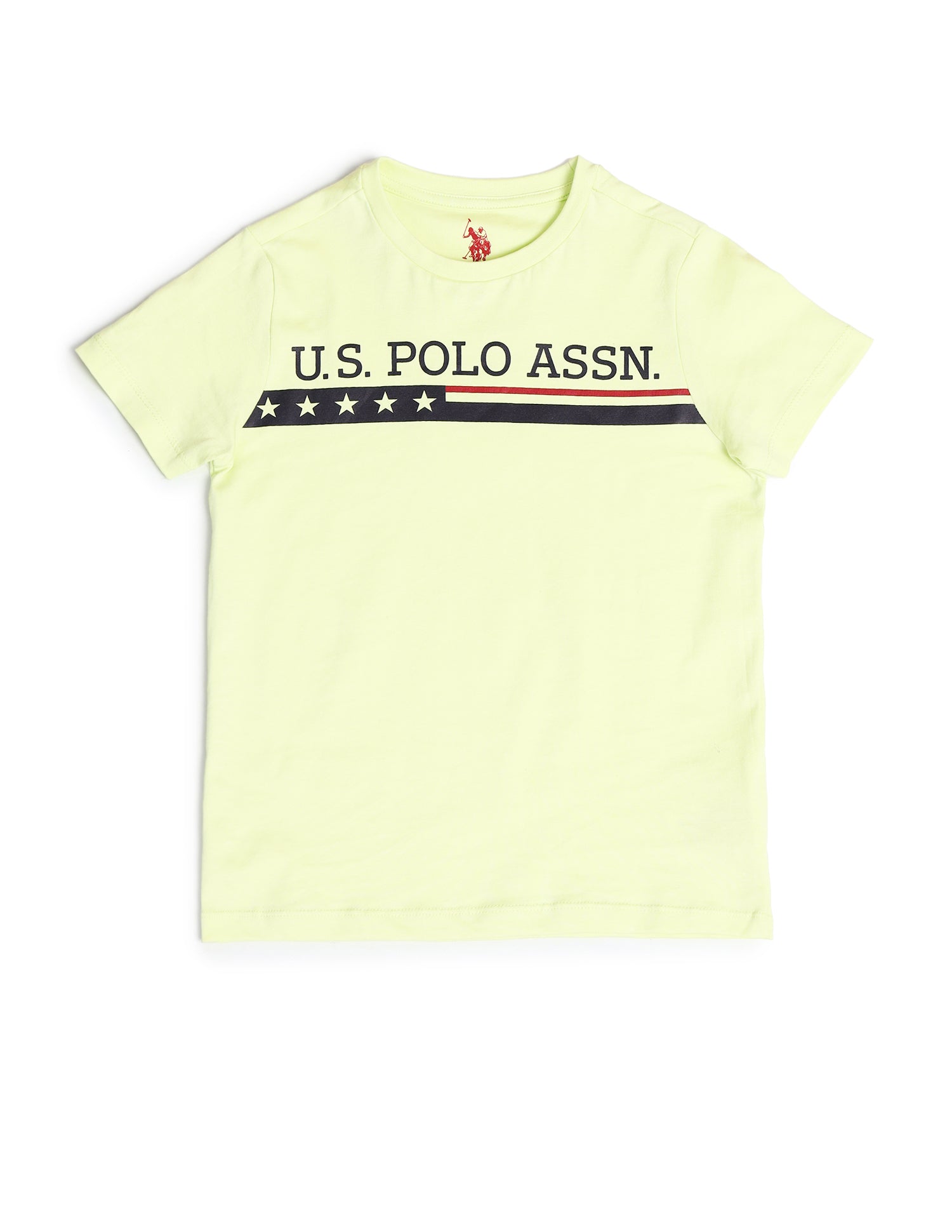 Boys Crew Neck Brand Printed T-Shirt Green - U.S. POLO ASSN. | Large