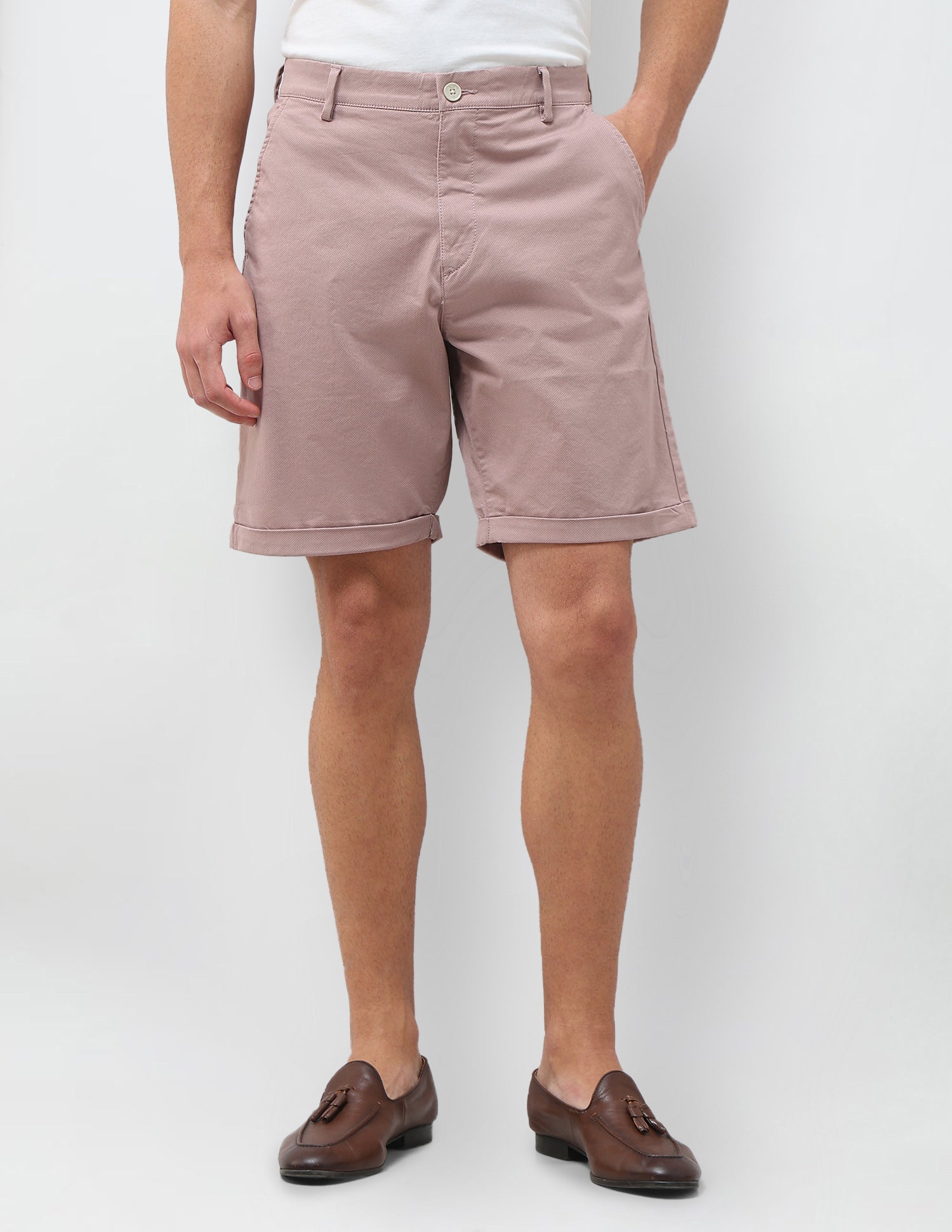 All Over Printed Slim Fit Shorts Ash Pink - U.S. Polo Assn. India | Large