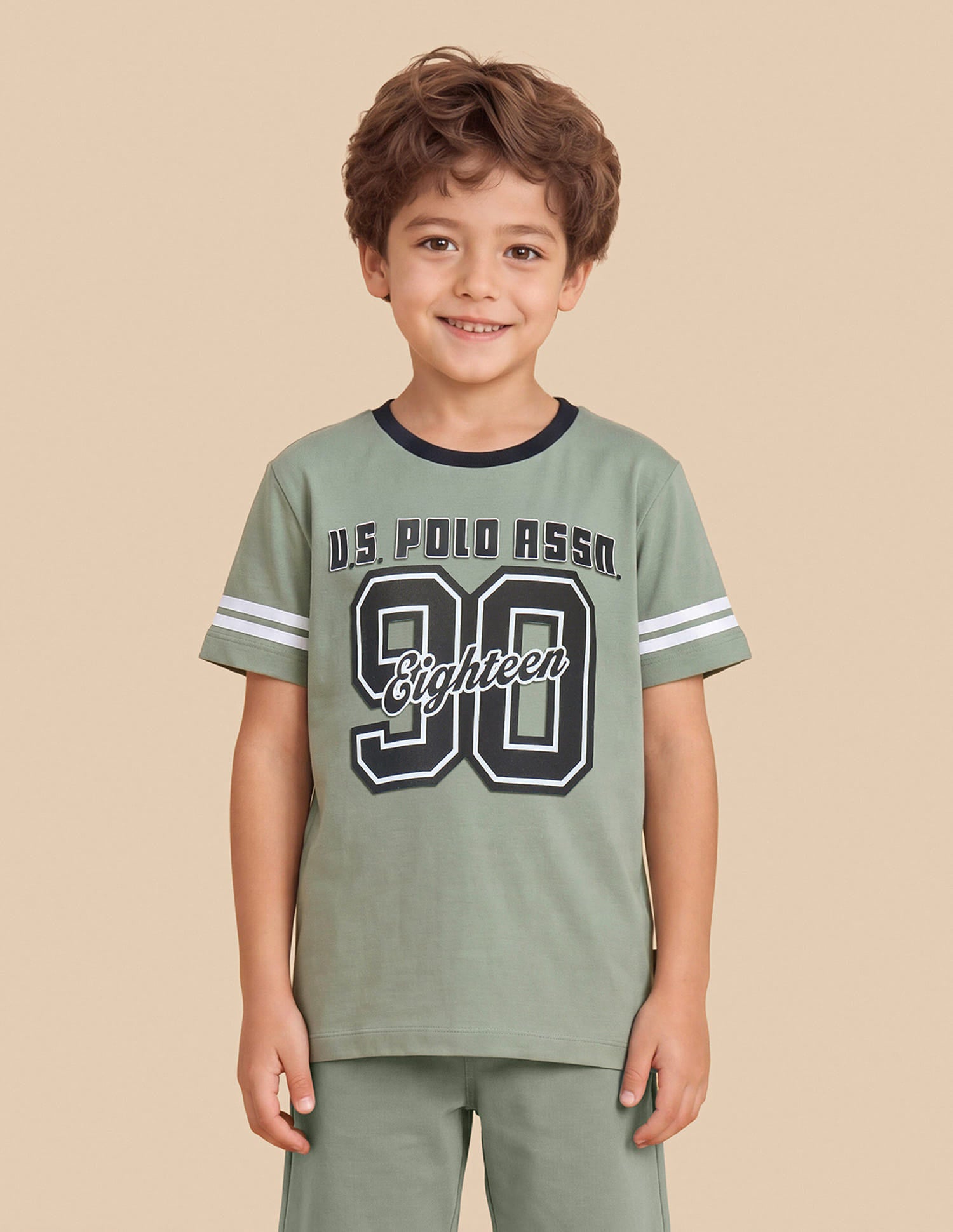 Typography Printed Regular Fit T-Shirt Green - U.S. Polo Assn. India | Large