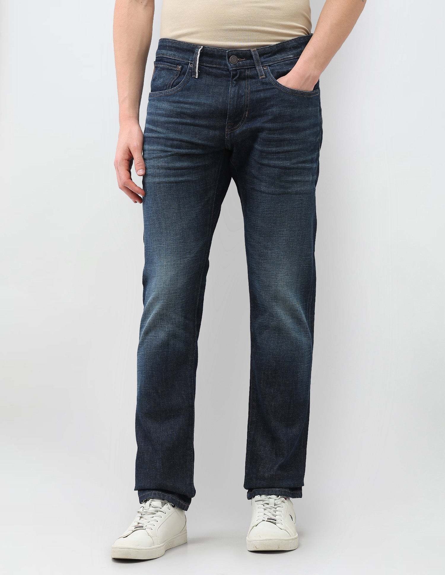 Brandon Slim Tapered Fit Blue Jeans Dark Blue - U.S. Polo Assn. India | Large