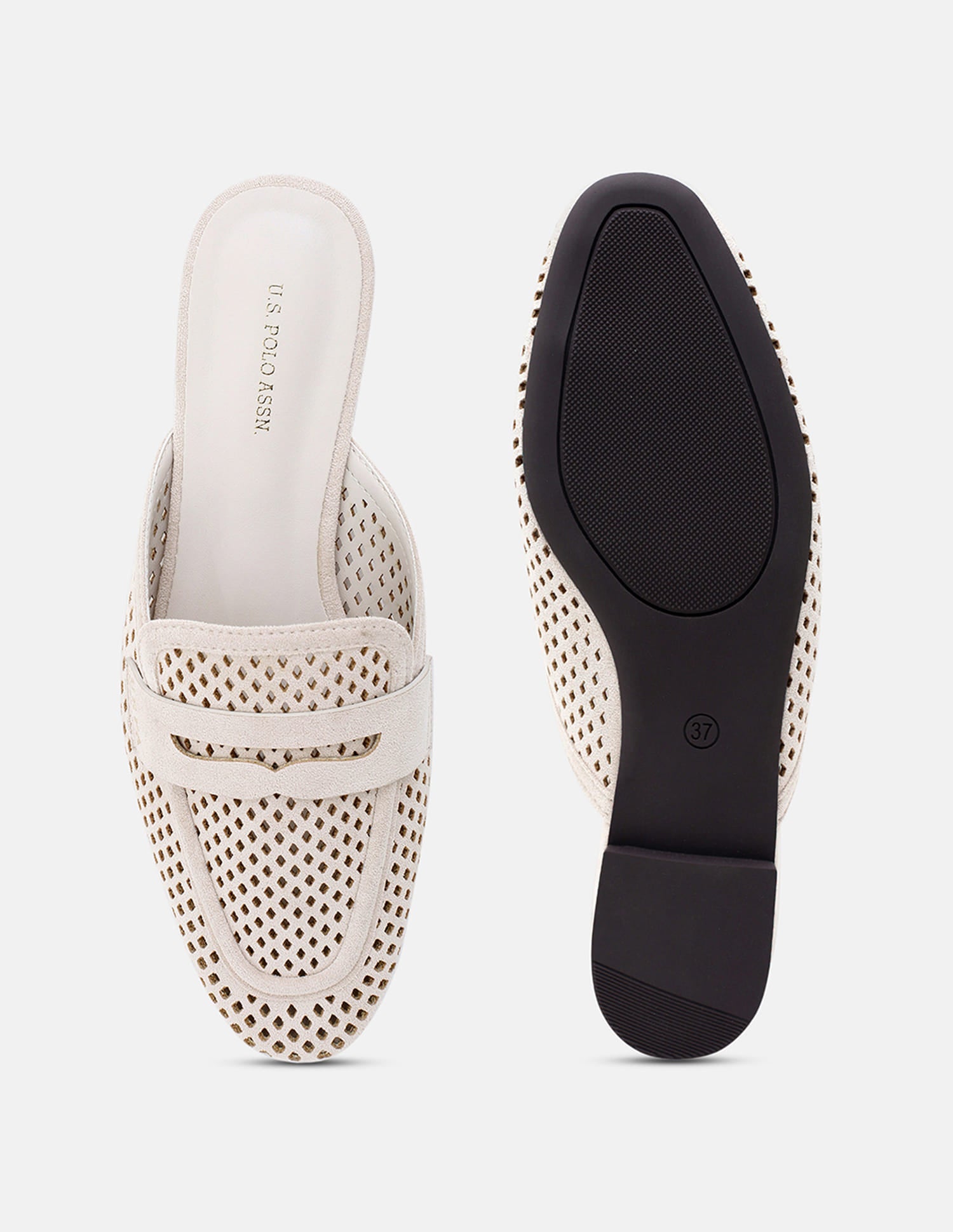 Rivane Mule With Mesh Textured Outsole Off White - U.S. Polo Assn. India | Large