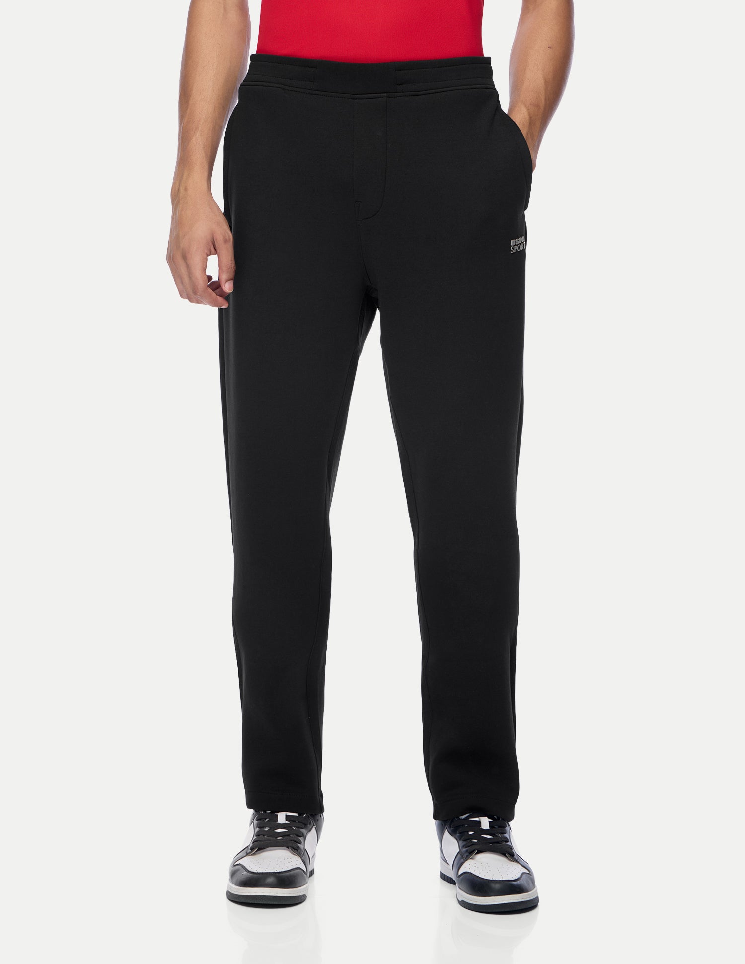 Mid Rise Regular Fit Active Track Pants Black - U.S. Polo Assn. India | Large