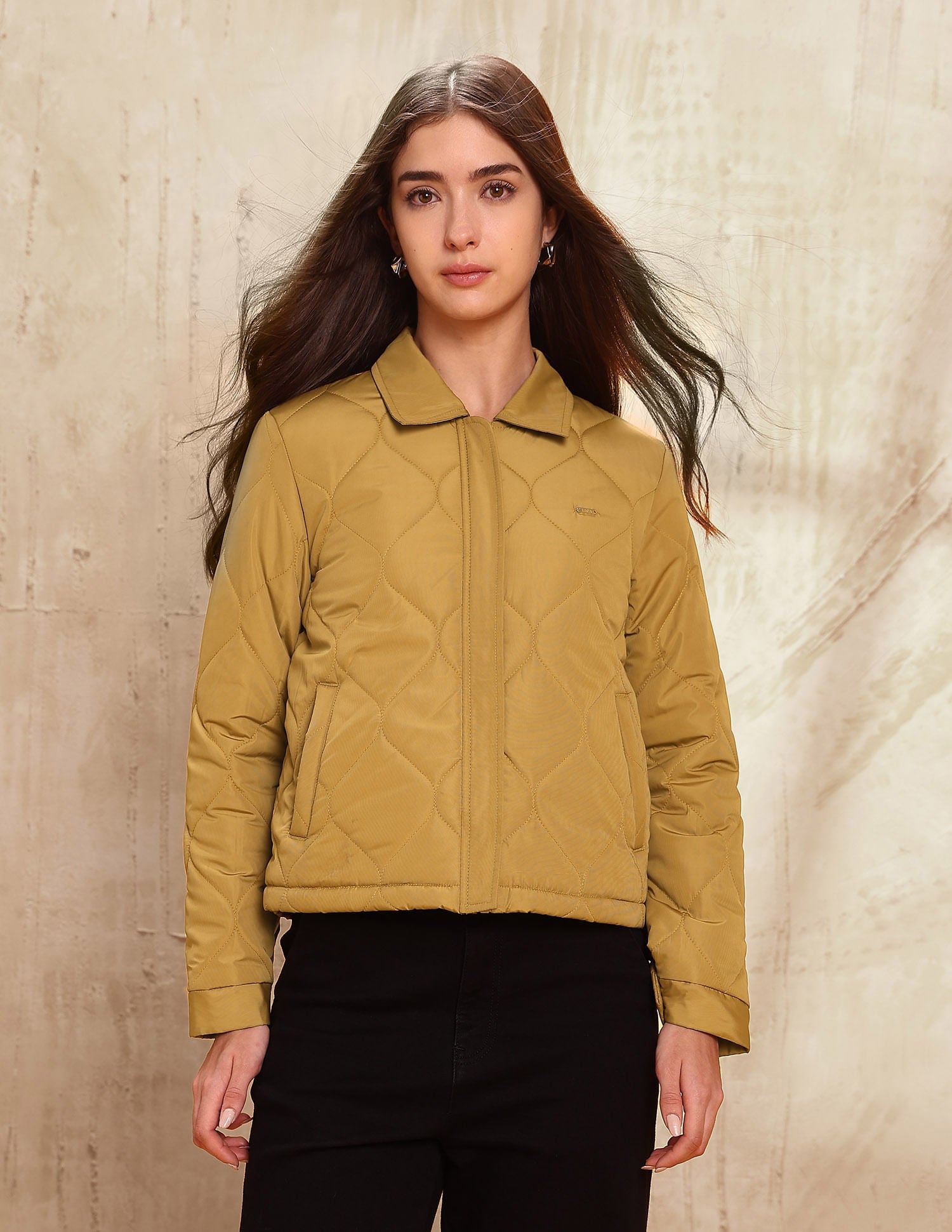 Solid Quilted Jacket Yellow - U.S. POLO ASSN. | Large