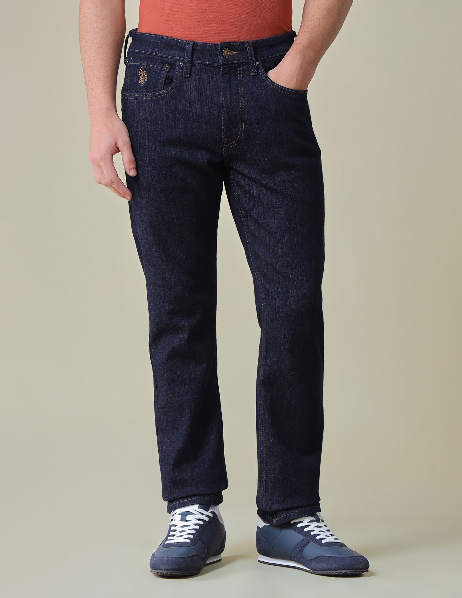 Harold Slim Straight Fit Blue Jeans Dark Blue - U.S. Polo Assn. India | Large