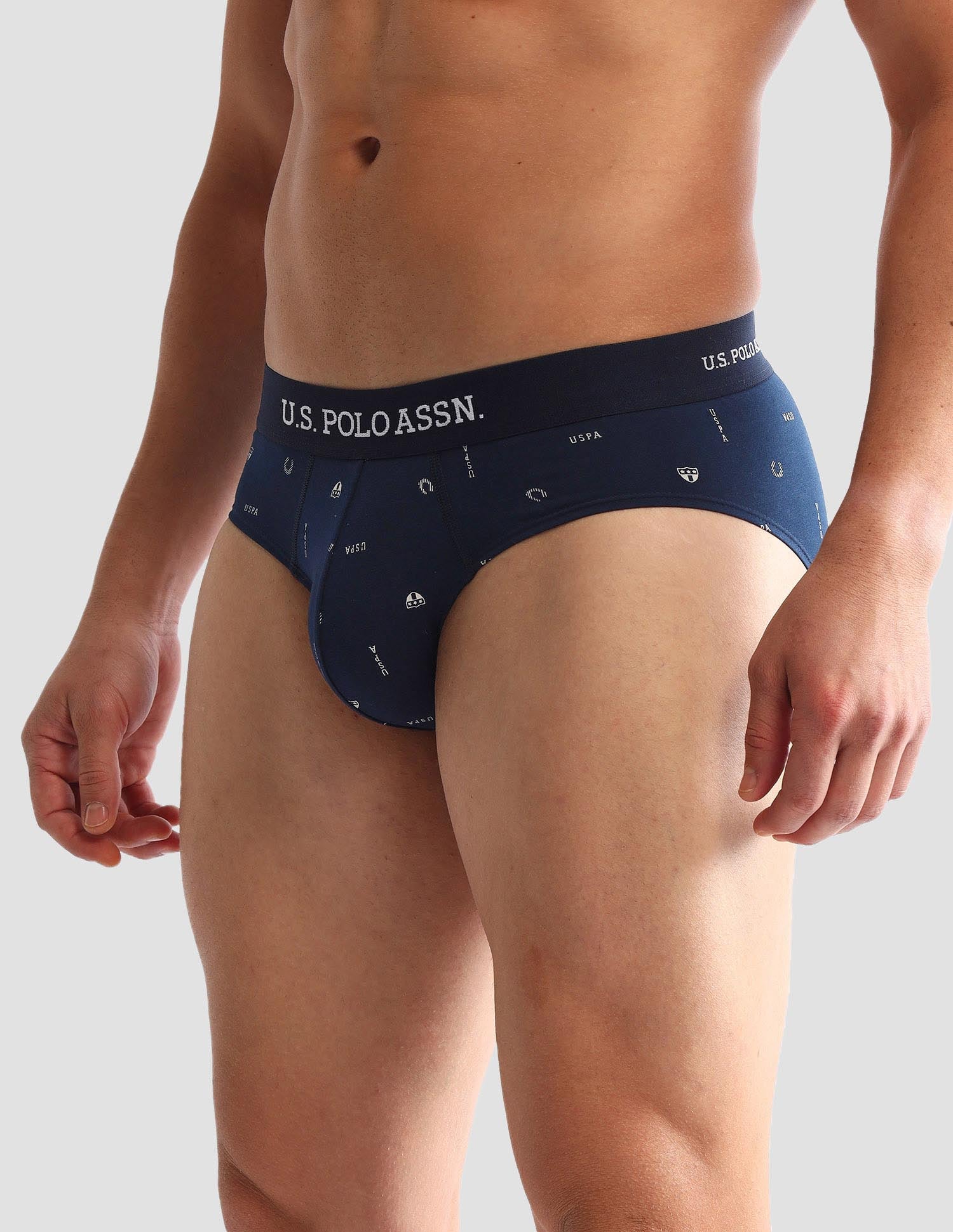 Anti Microbial Printed OEB14 Briefs - Pack Of 3 Navy, Iron Gate and Black - U.S. POLO ASSN. | Large