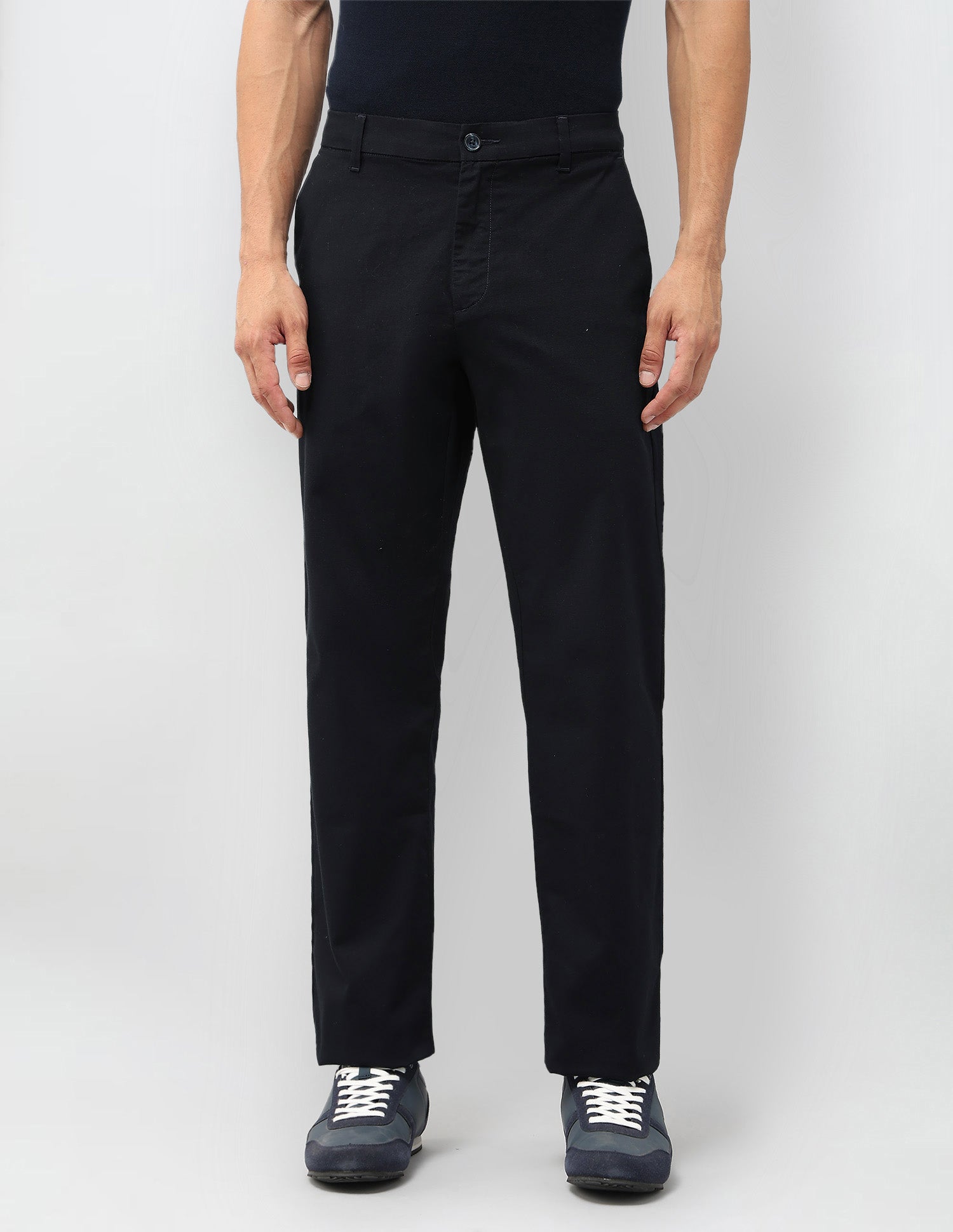 Slim Fit Heathered Trousers Navy - U.S. POLO ASSN. | Large