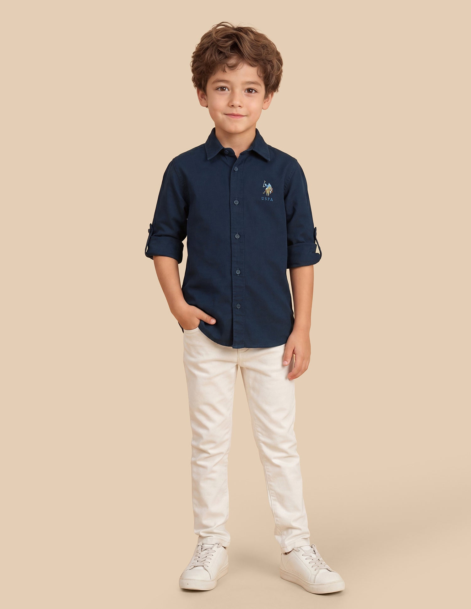 Regular Fit Twill Shirt Navy - U.S. Polo Assn. India | Large