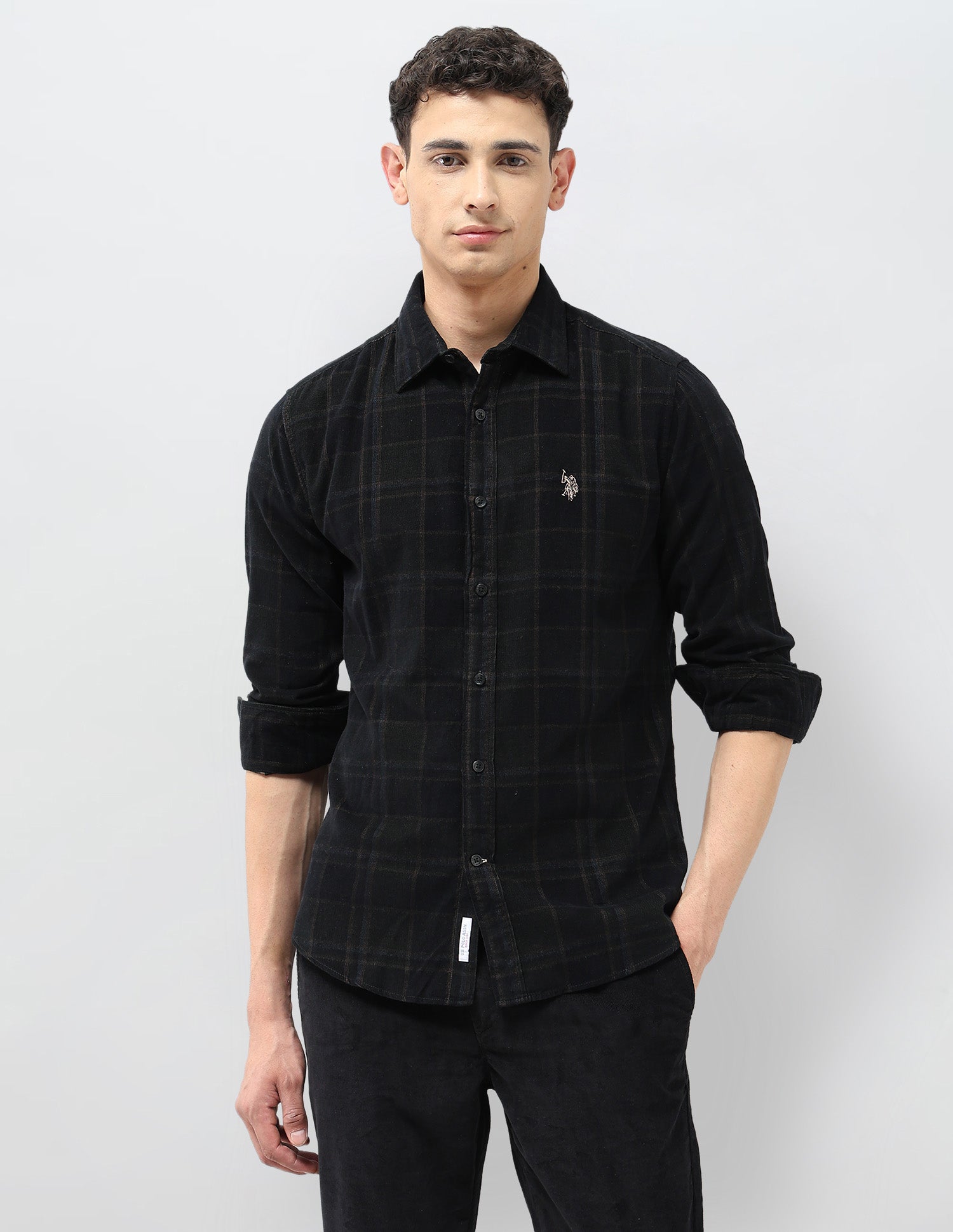 Corduroy Tailored Fit Shirt Olive - U.S. POLO ASSN. | Large