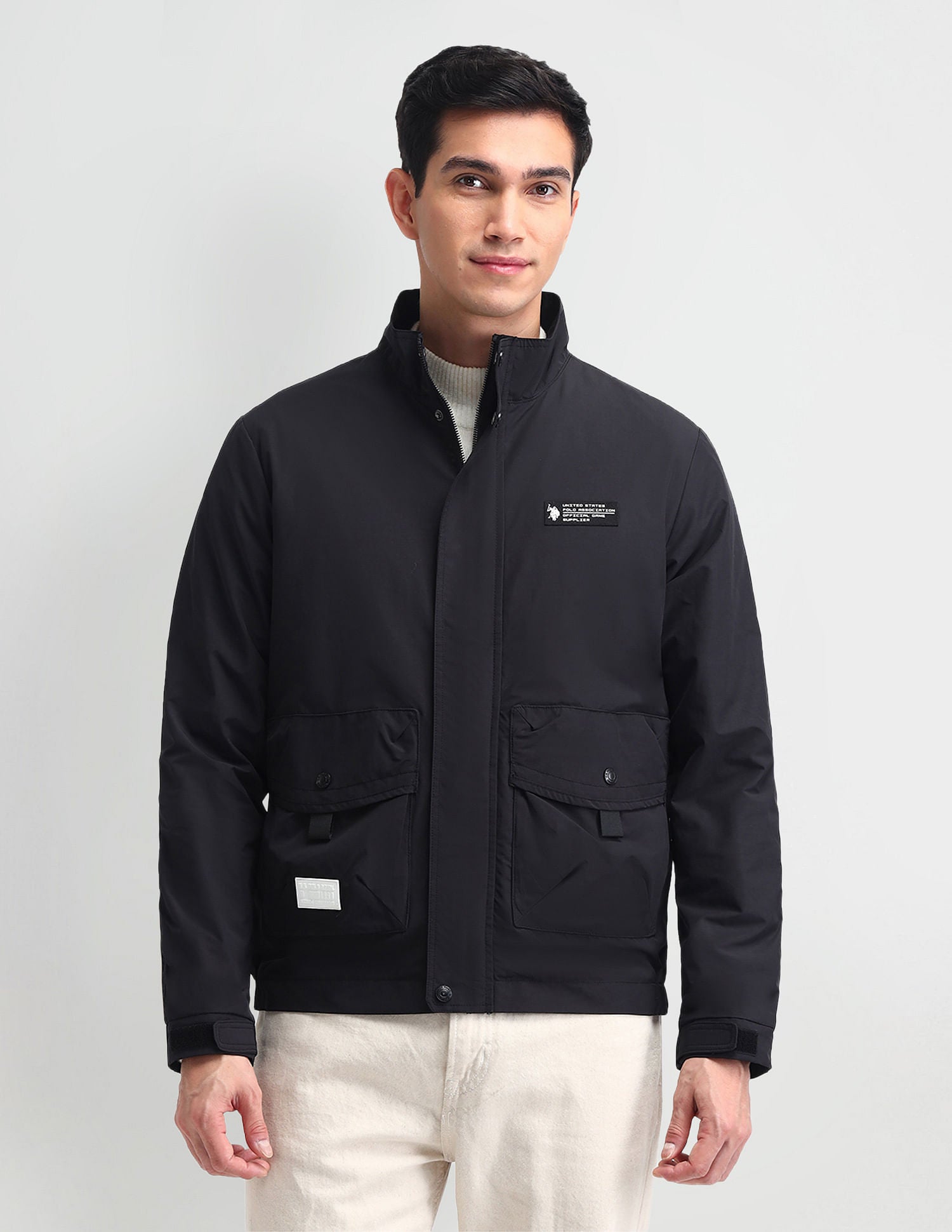 Regular Fit Solid Casual Jacket Black - U.S. POLO ASSN. | Large