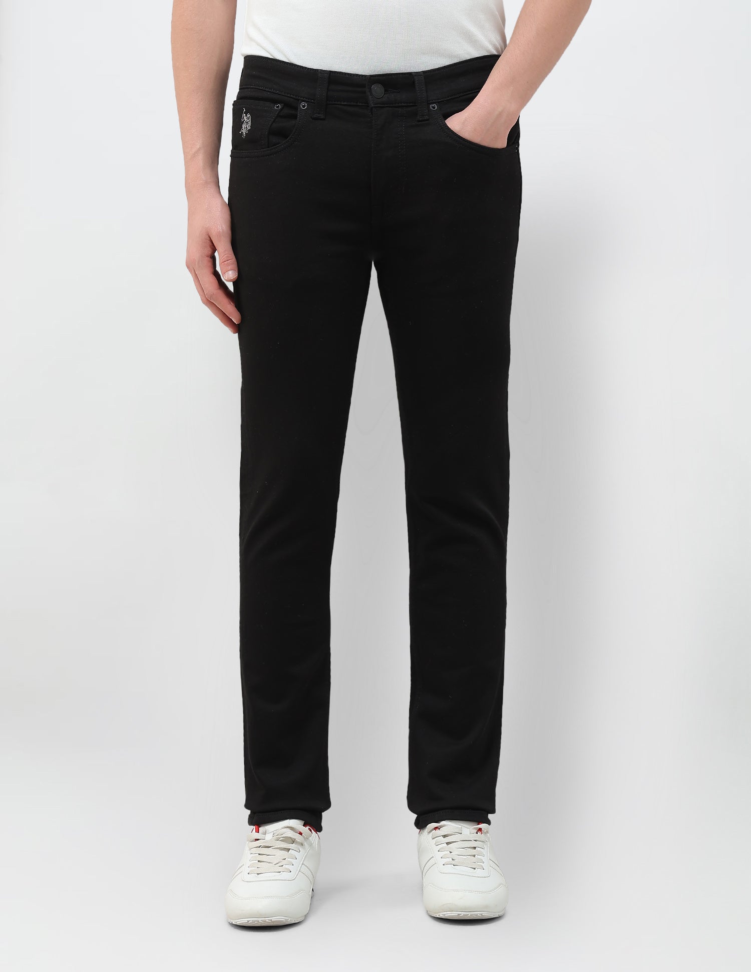 Regallo Skinny Fit Black Jeans Black - U.S. Polo Assn. India | Large