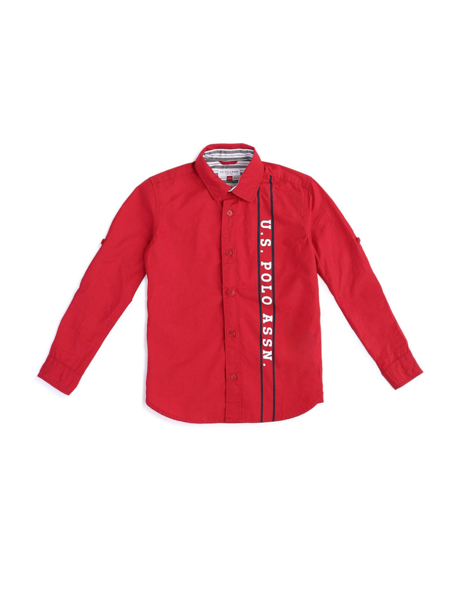Boys Regular Fit Dobby Weave Shirt Medium Red - U.S. Polo Assn. India | Large