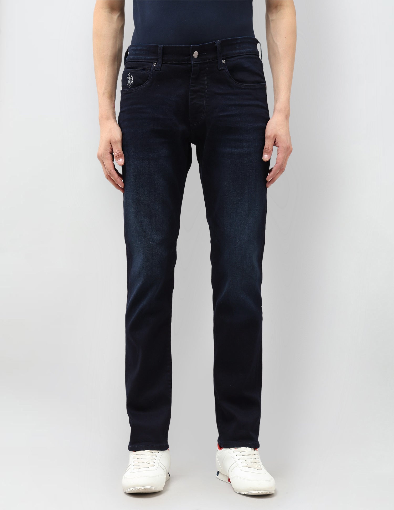 Brandon Slim Tapered Fit Black Gold Jeans Dark Blue - U.S. POLO ASSN. | Large