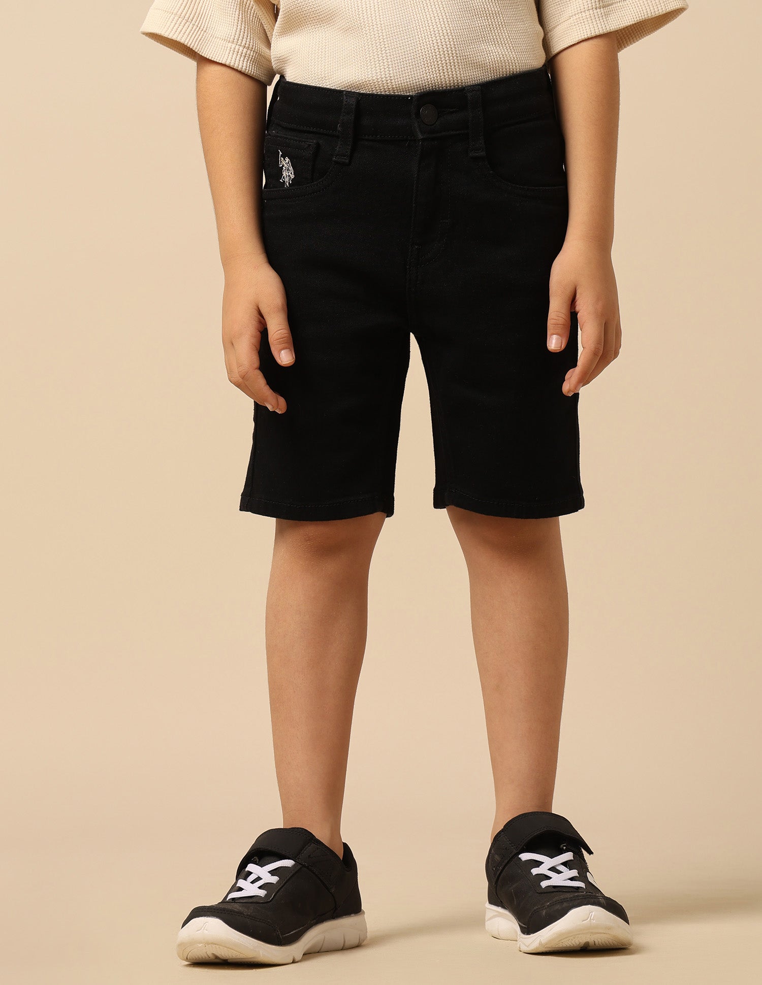 Boys Relaxed Fit Mid Rise Shorts Black - U.S. POLO ASSN. | Large