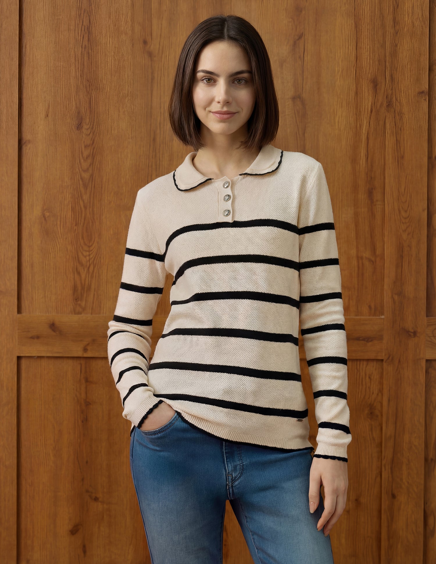 Horizontal Striped Ribbed Knit Sweater Multi-colour - U.S. POLO ASSN. | Large