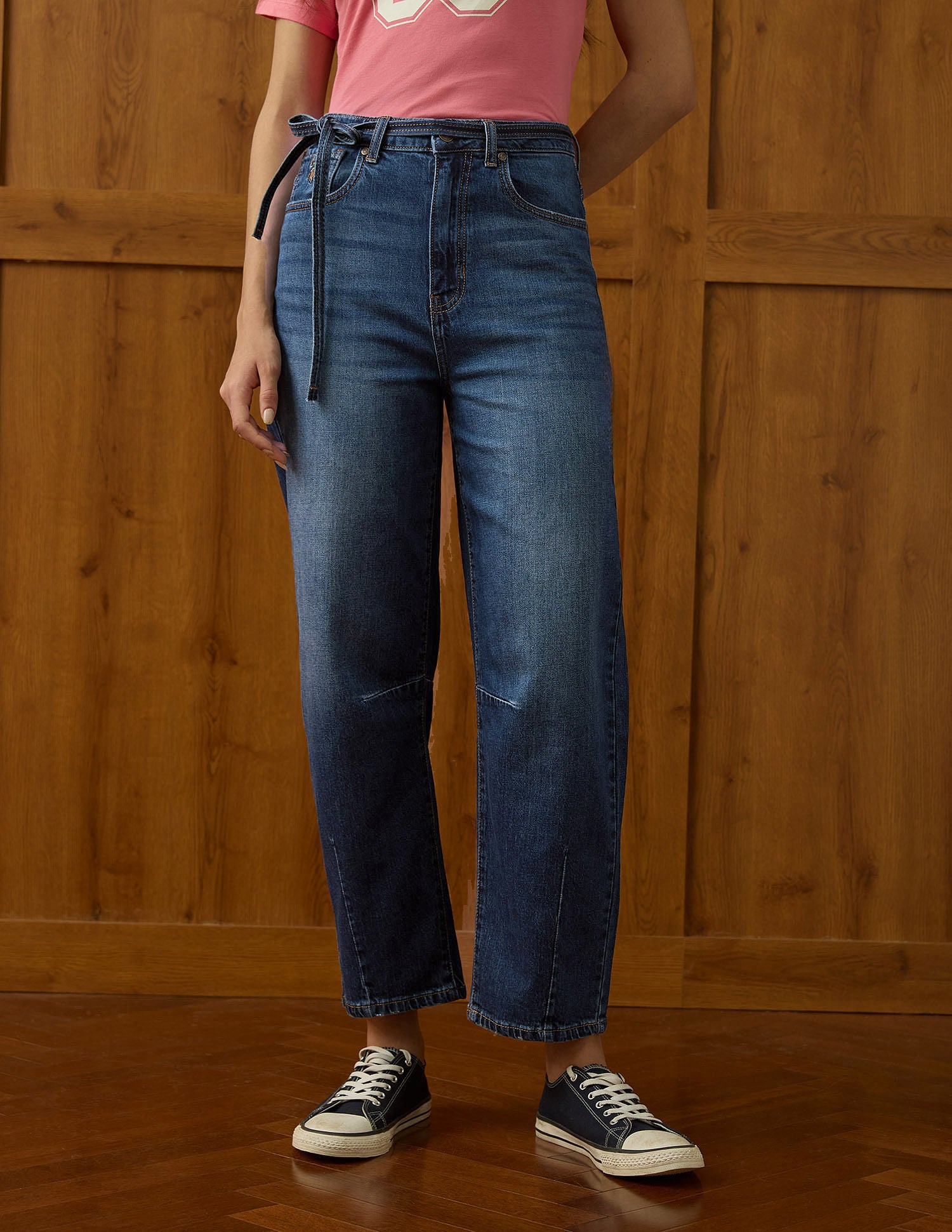 Mid Rise Barrel Fit Jeans Dark Blue - U.S. POLO ASSN. | Large