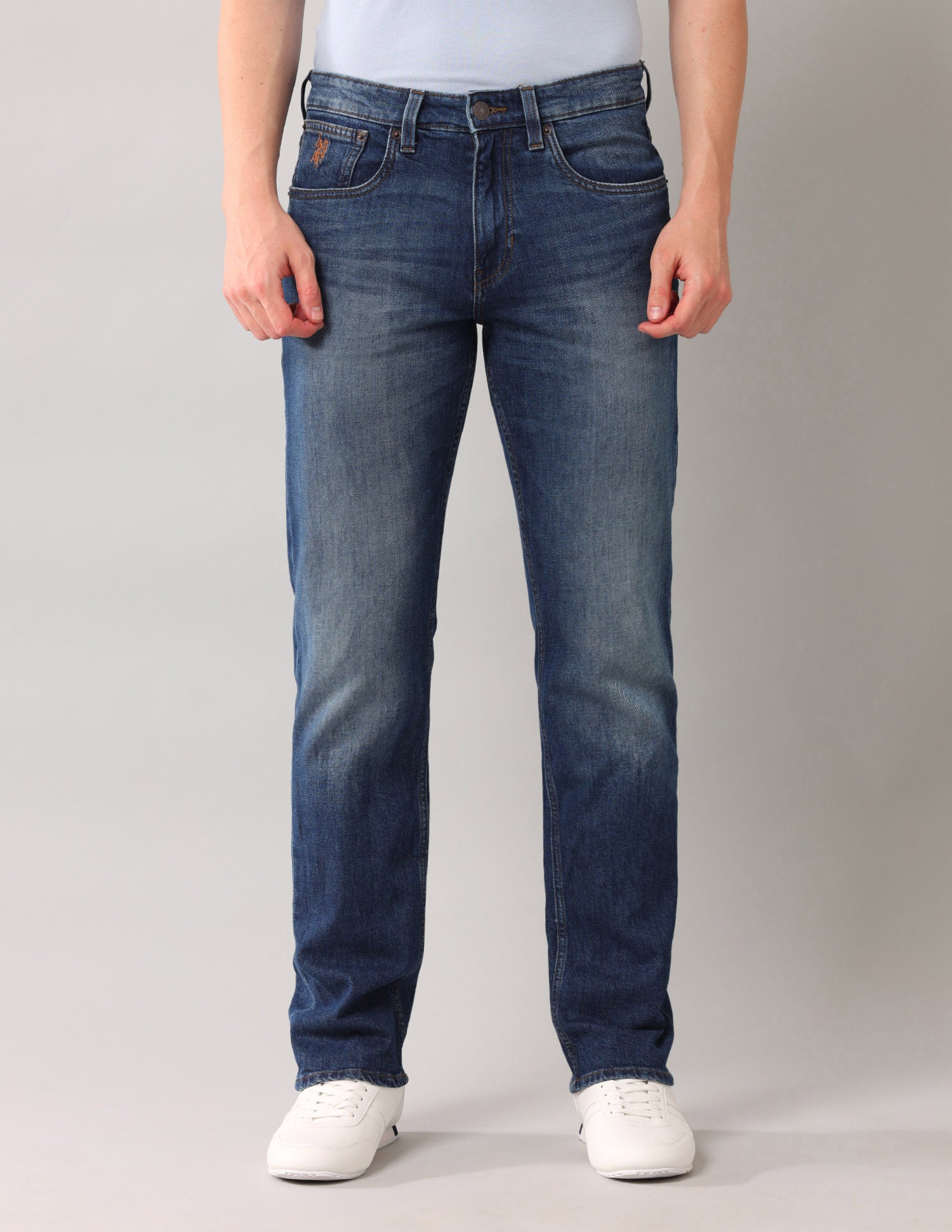 Harold Slim Straight Fit Blue Jeans Blue - U.S. Polo Assn. India | Large