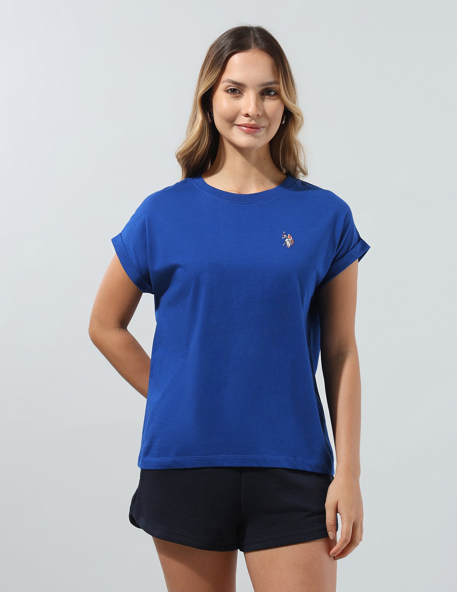 Solid Regular Fit T-Shirt Blue - U.S. Polo Assn. India | Large