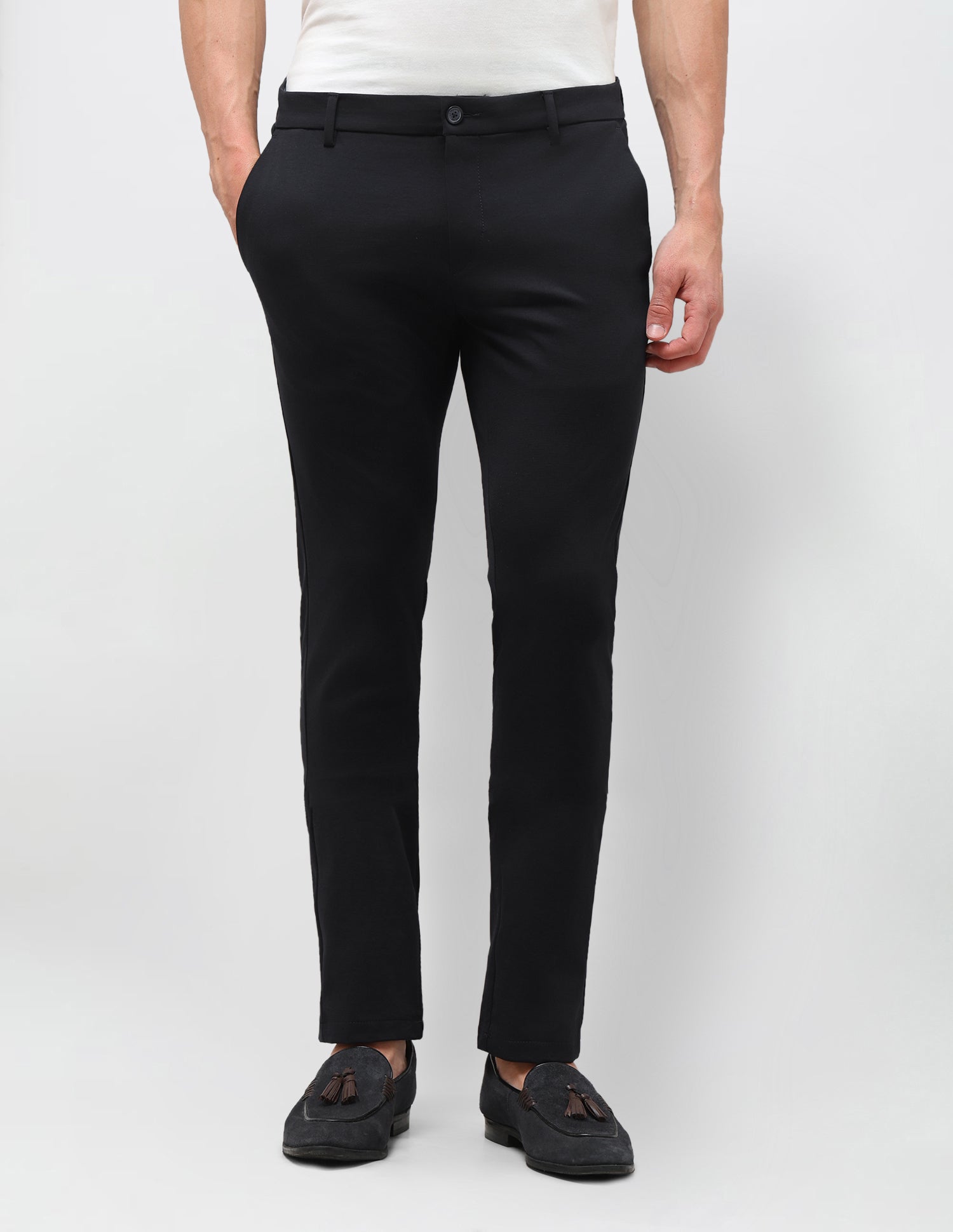 Satin Denver Slim Fit Trousers Navy - U.S. Polo Assn. India | Large