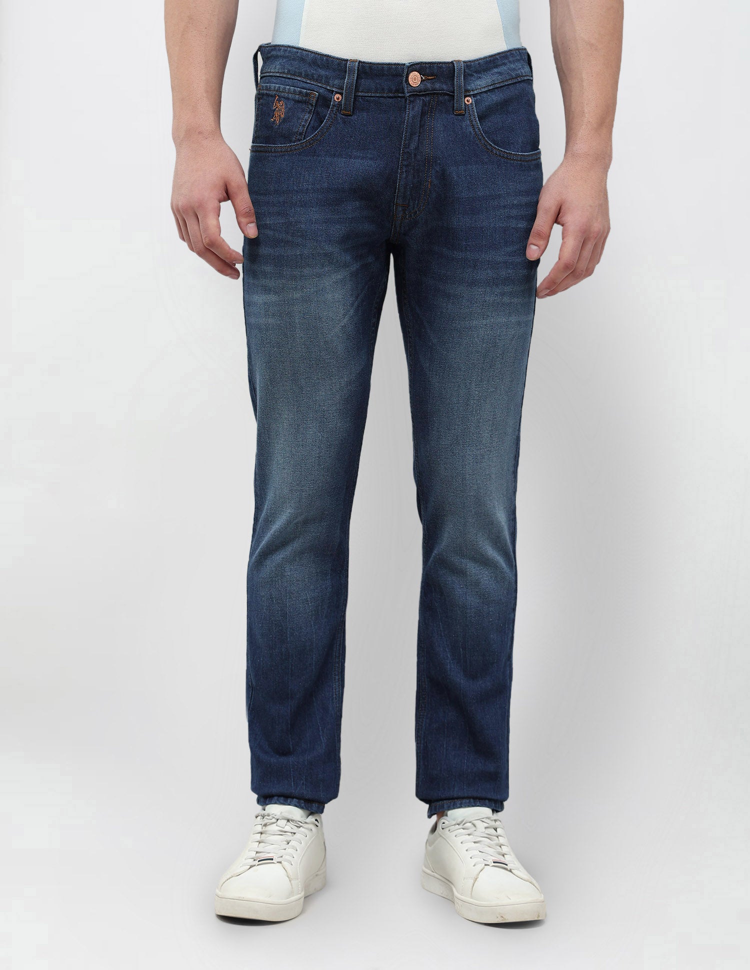 Brandon Slim Tapered Fit Whiskered Jeans Indigo - U.S. POLO ASSN. | Large