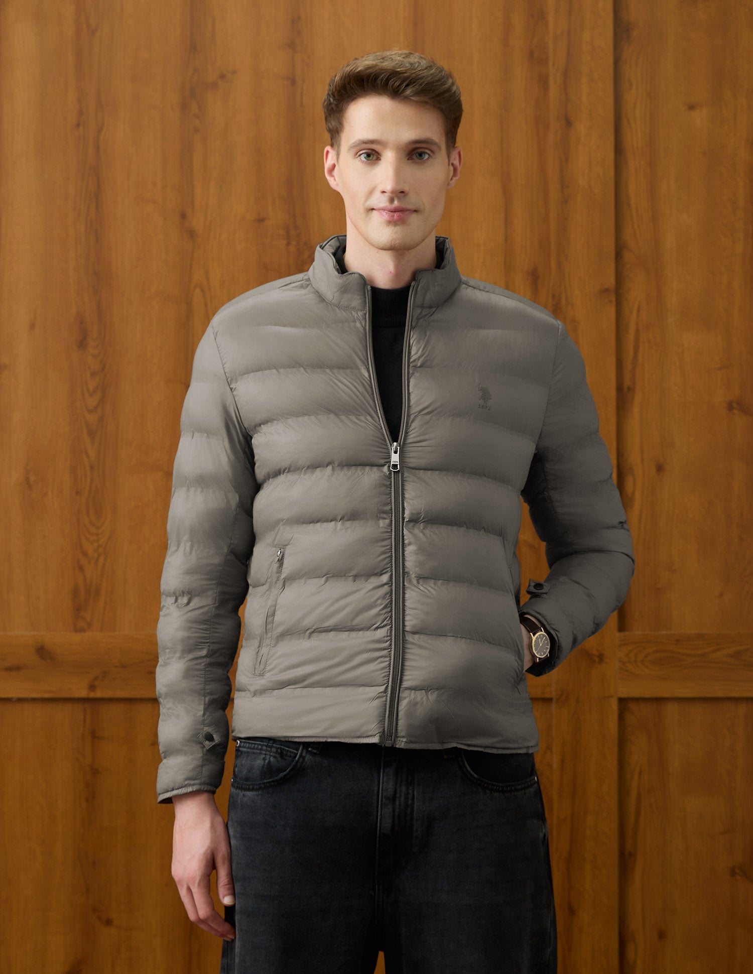 Reversible Equestrian Aisle Theater Jacket Light Brown - U.S. Polo Assn. India | Large